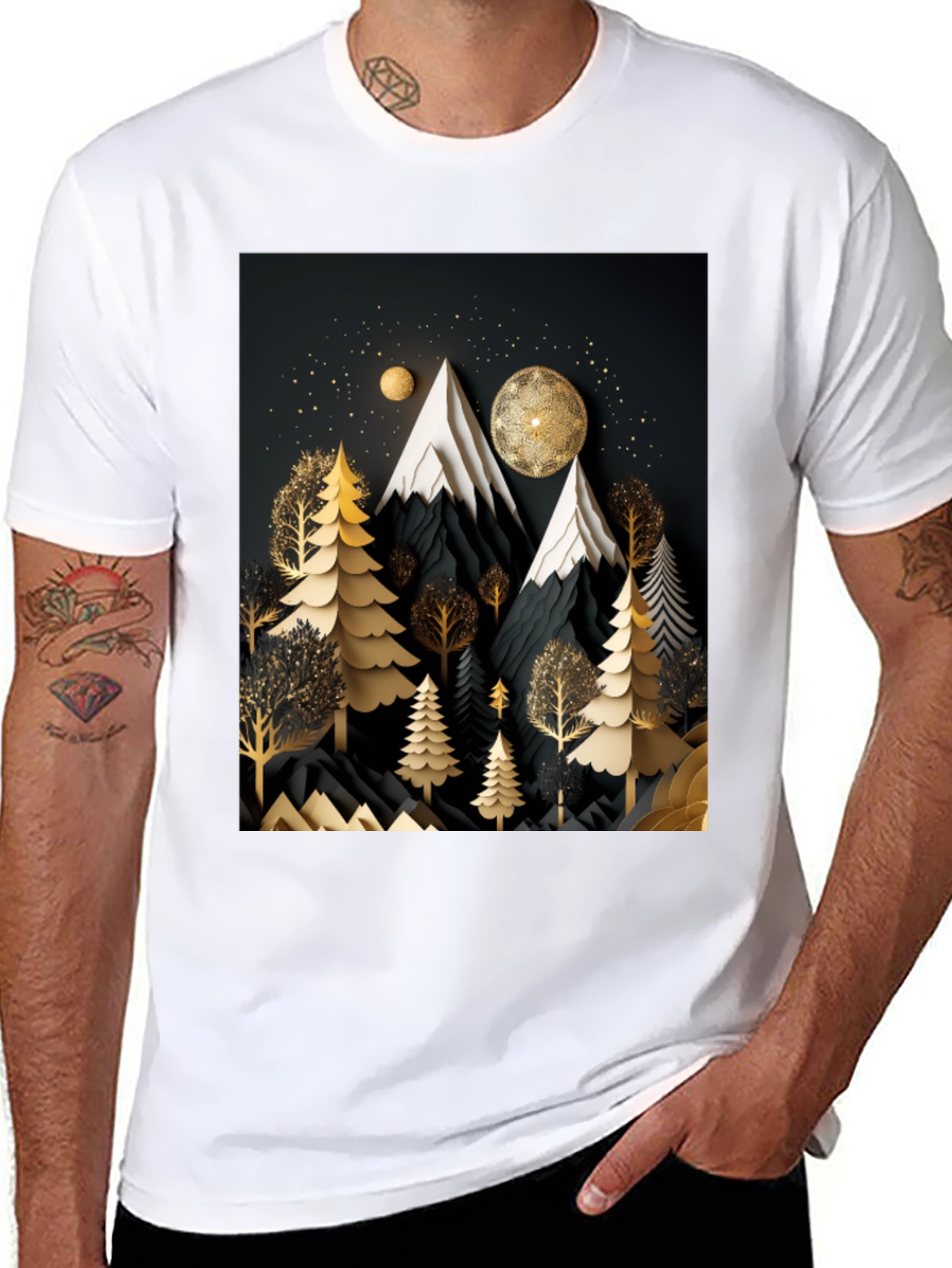 Elegant Mountain Forest T-Shirt