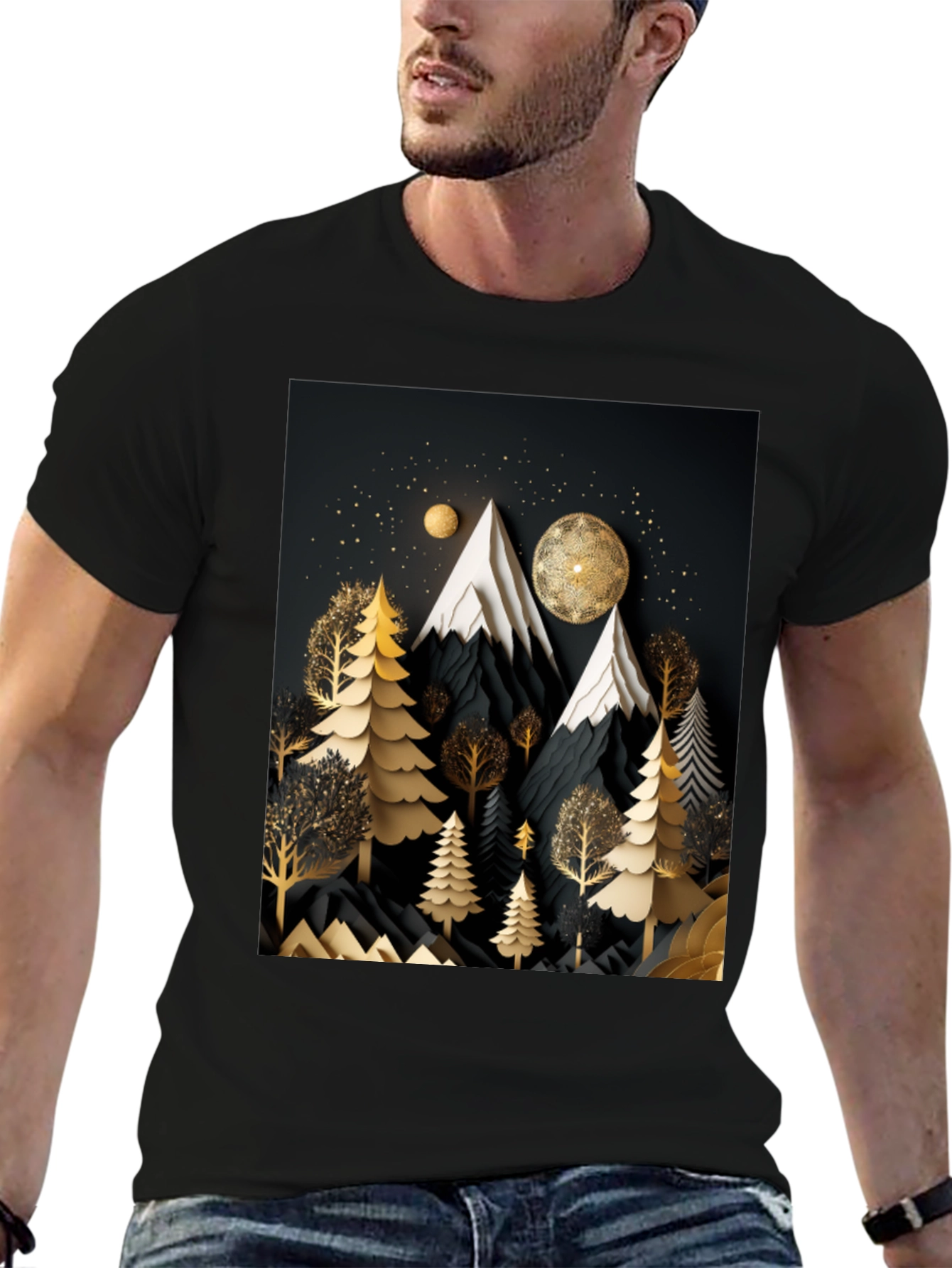 Elegant Mountain Forest T-Shirt
