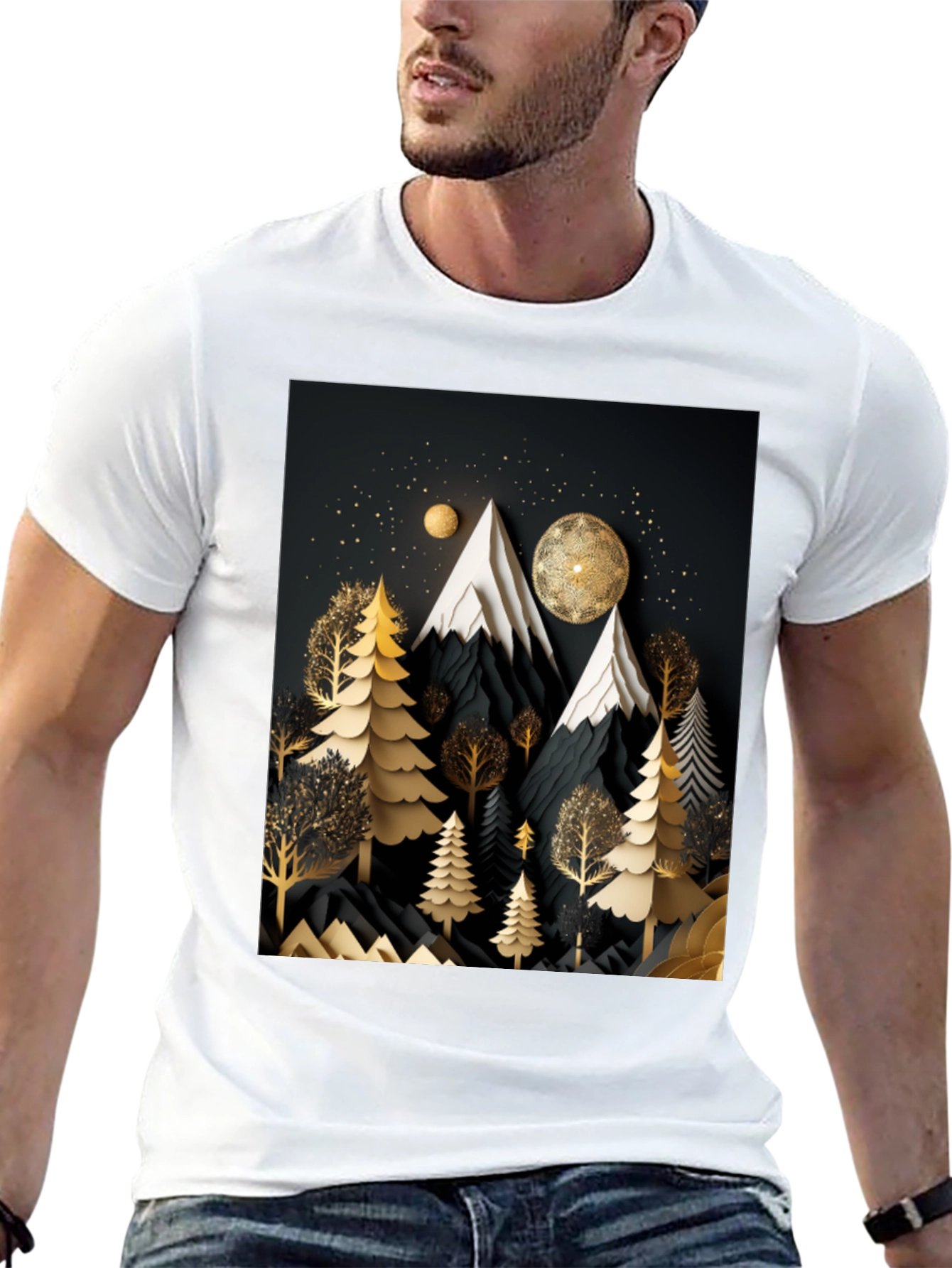 Elegant Mountain Forest T-Shirt