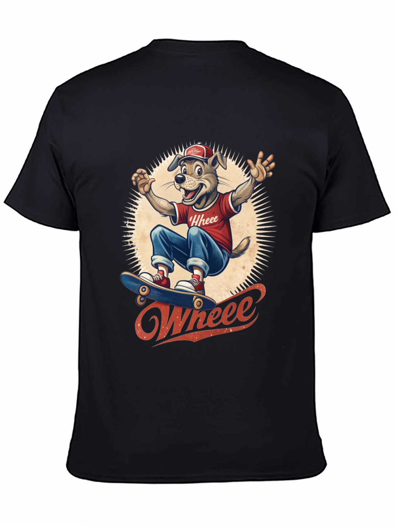 Cool Dog Skateboarder Graphic Tee