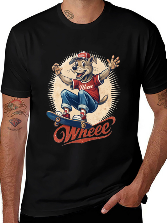 Cool Dog Skateboarder Graphic Tee