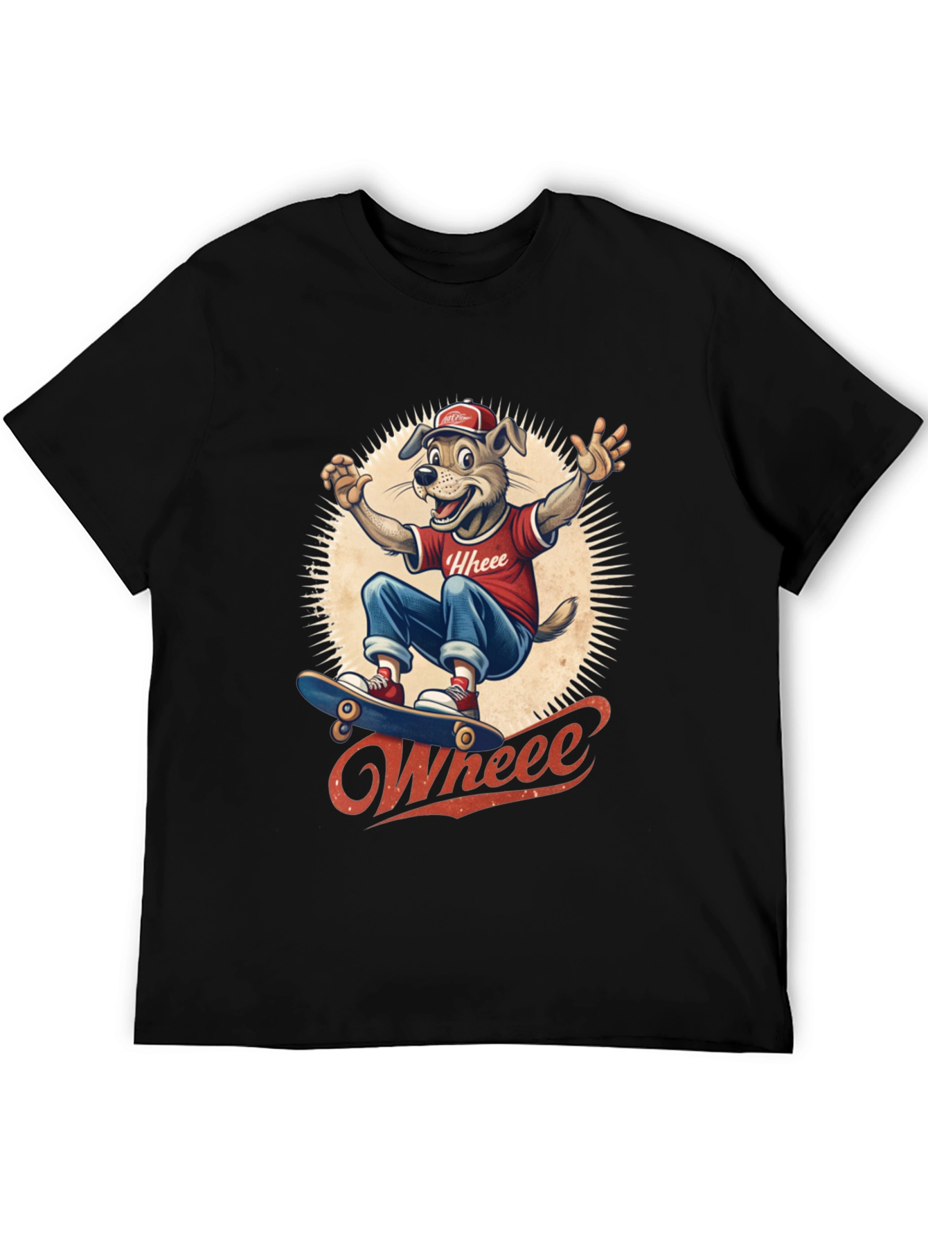 Cool Dog Skateboarder Graphic Tee