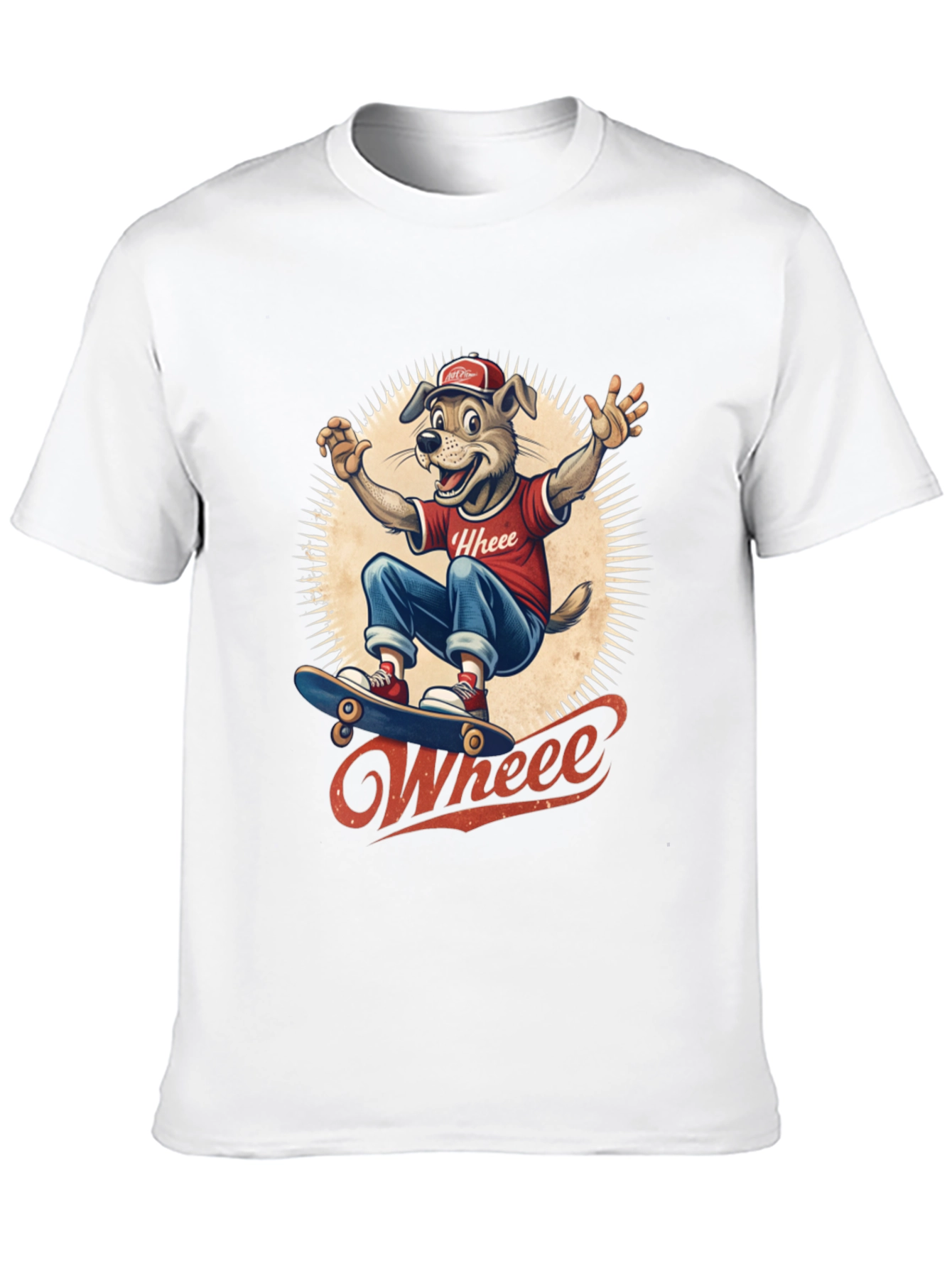 Cool Dog Skateboarder Graphic Tee