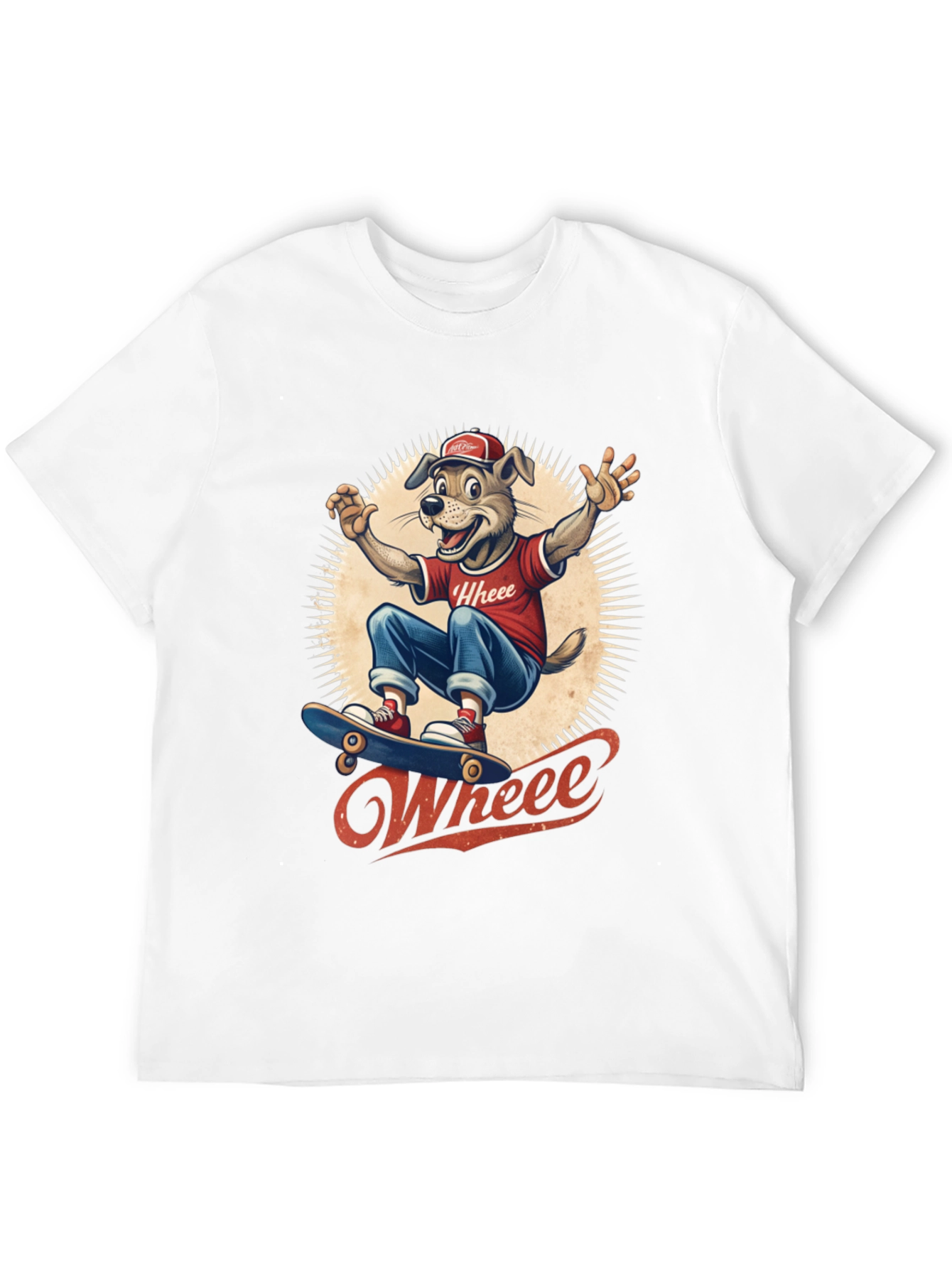 Cool Dog Skateboarder Graphic Tee