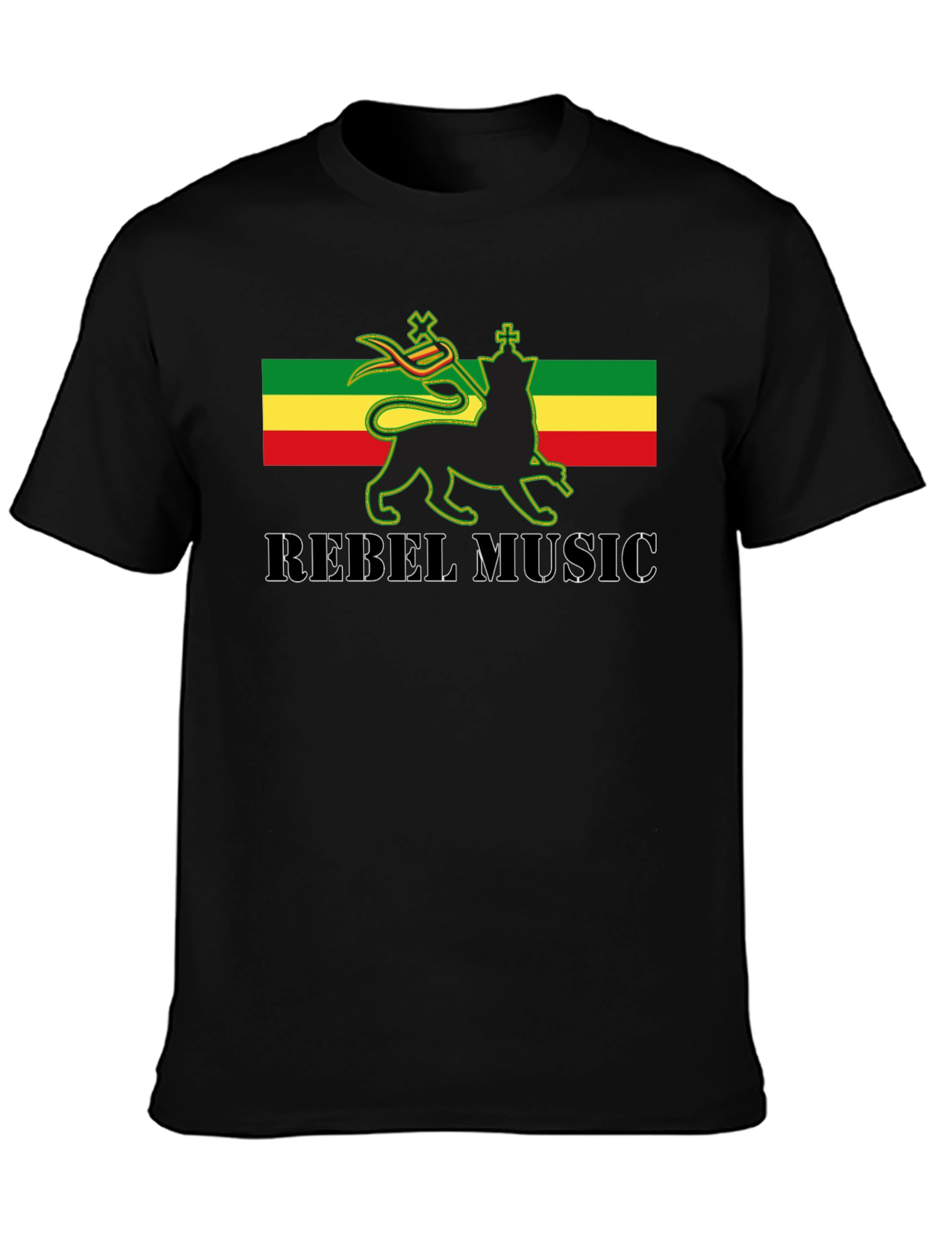 Rasta Lion Rebel Music Graphic T-Shirt