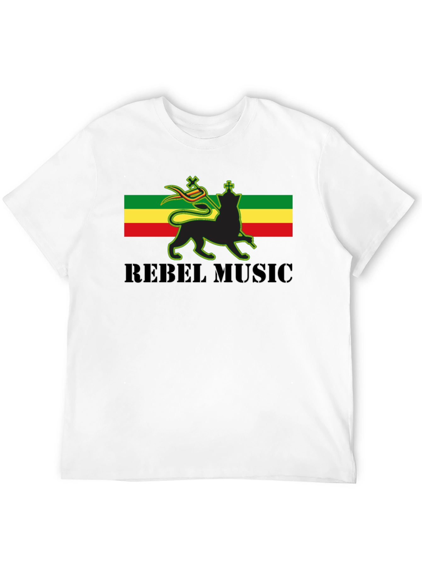 Rasta Lion Rebel Music Graphic T-Shirt