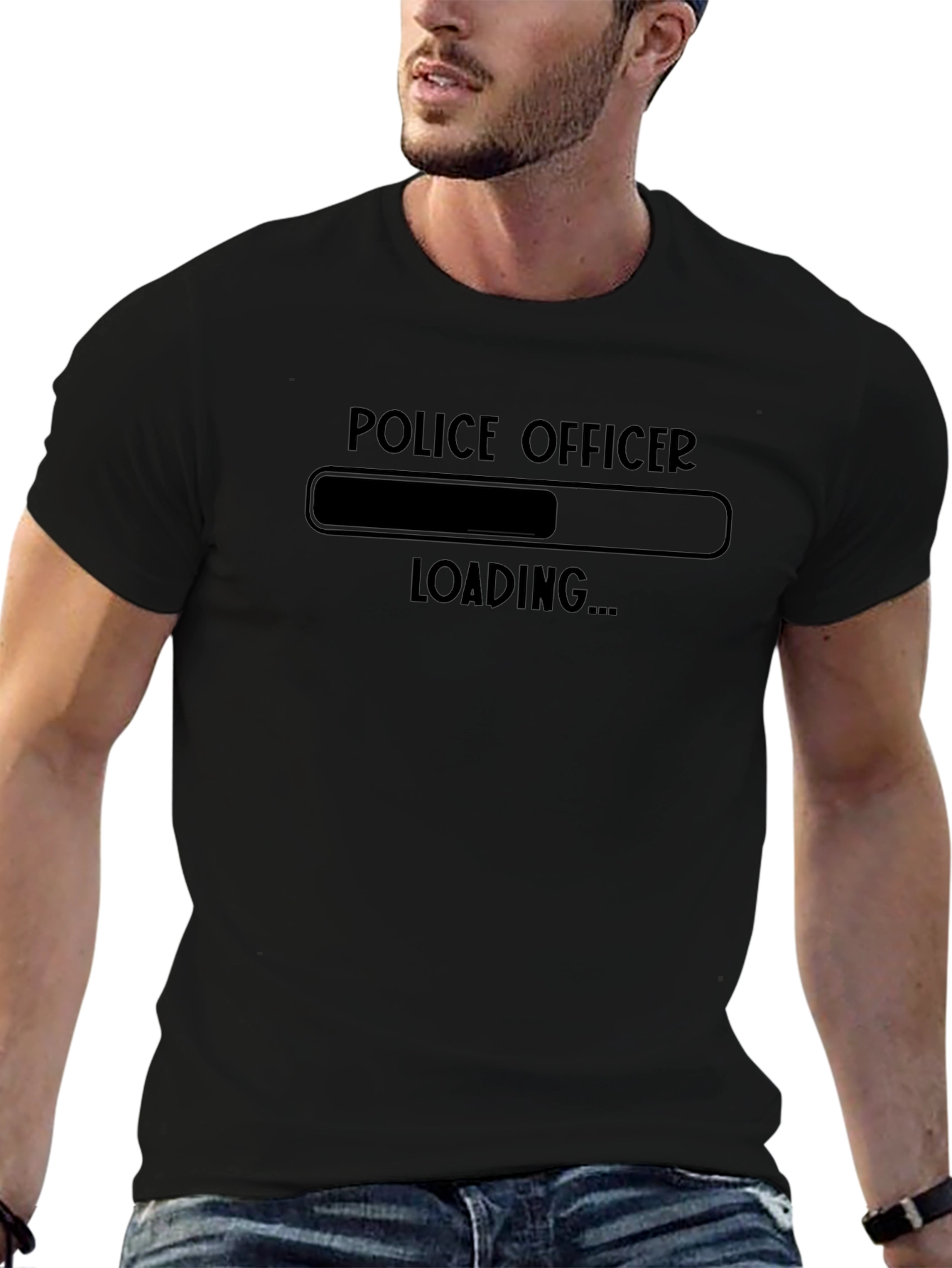 Police Officer Loading Funny Graphic T-Shirt