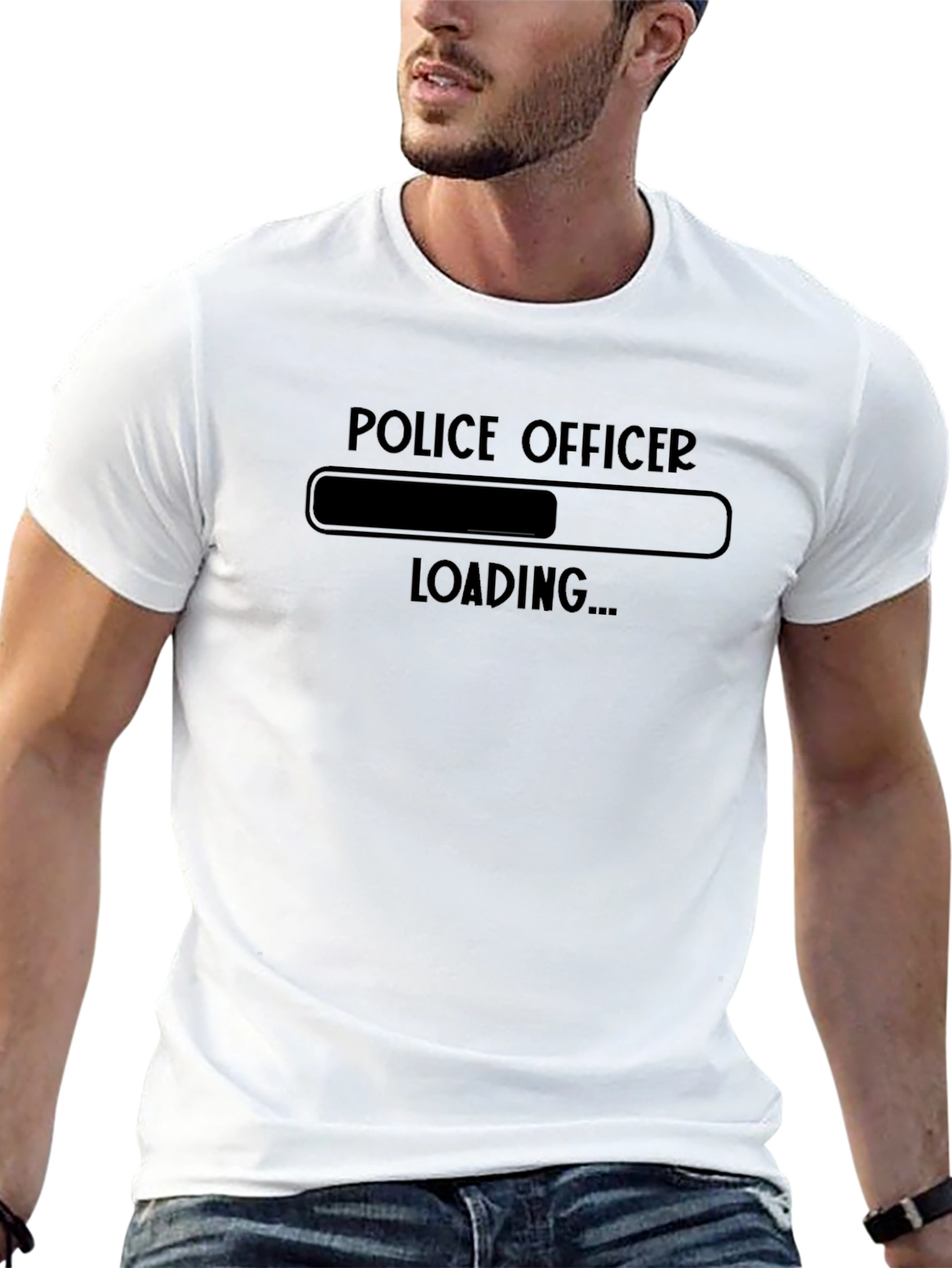 Police Officer Loading Funny Graphic T-Shirt