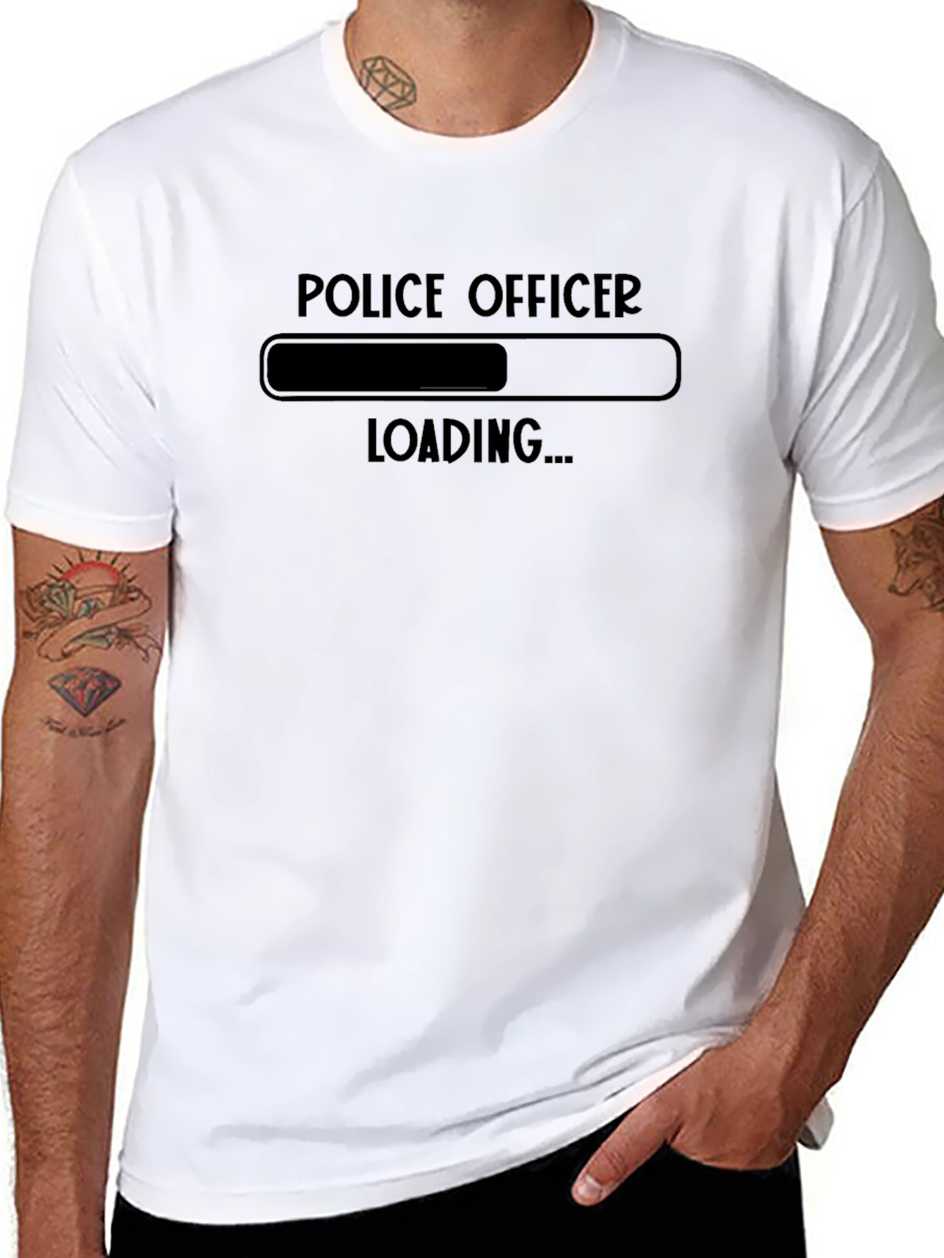 Police Officer Loading Funny Graphic T-Shirt