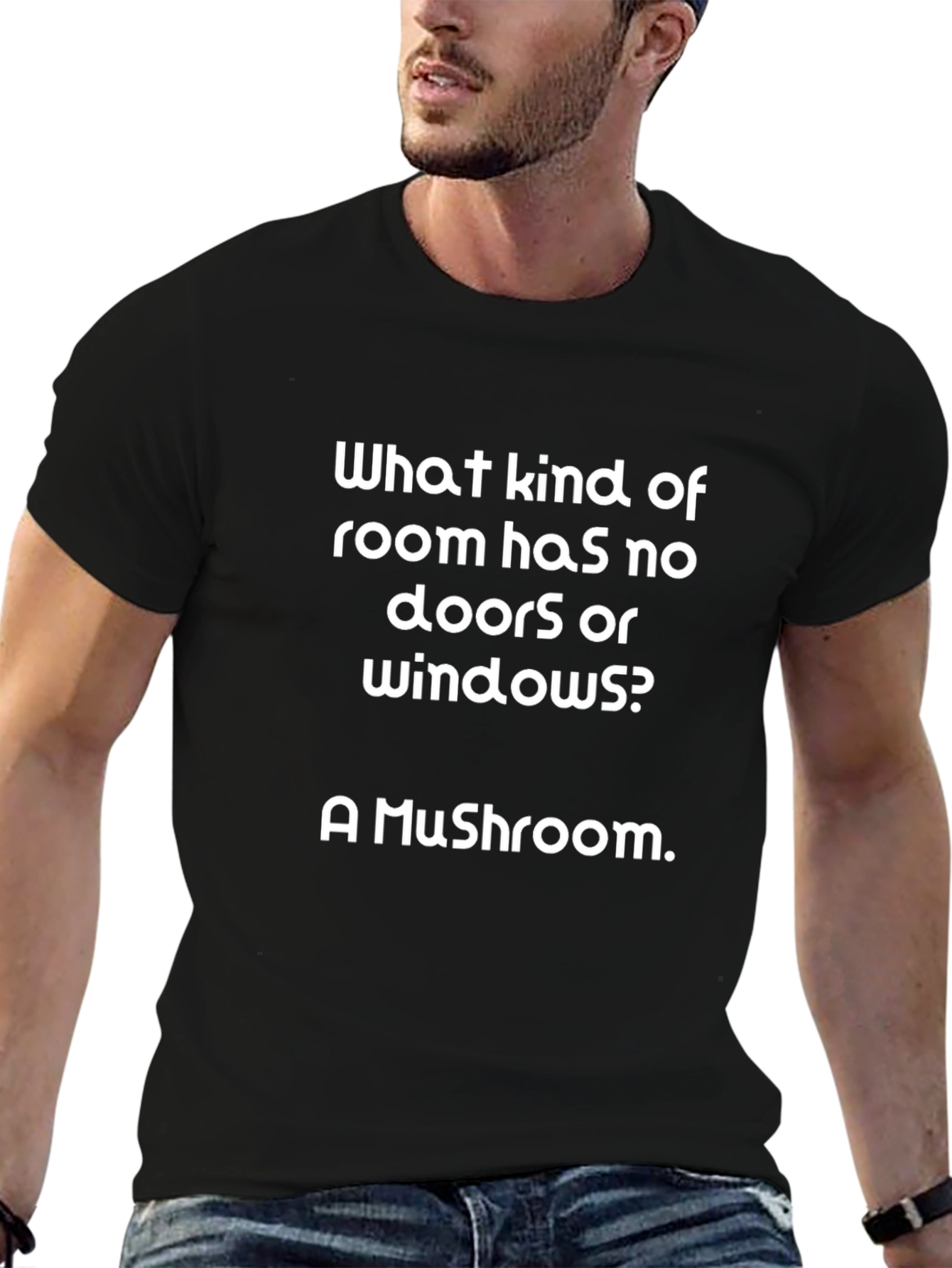 Mushroom Riddle T-Shirt: Funny Quirky Casual Wear