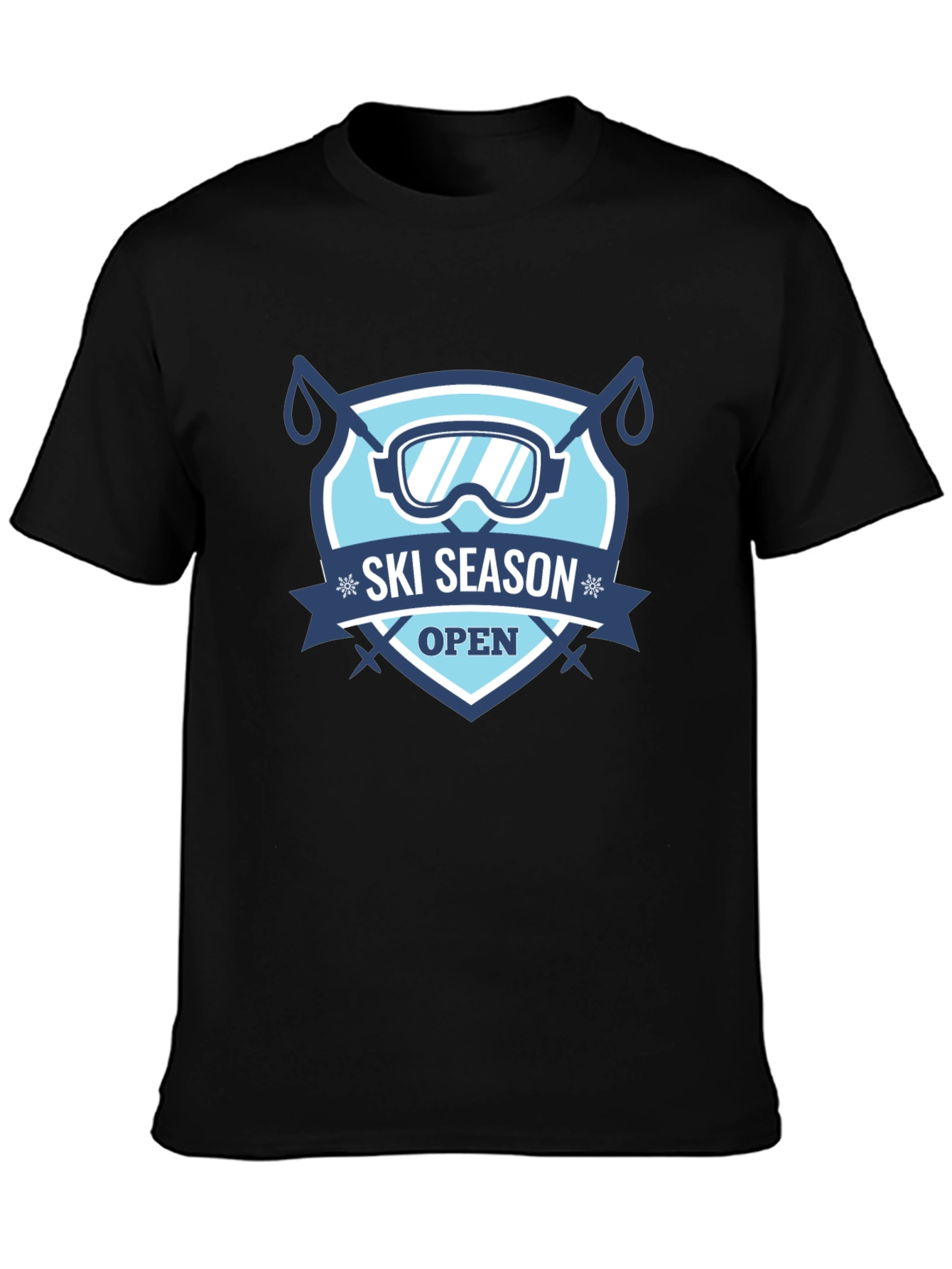 Ski Season Open Black T-Shirt