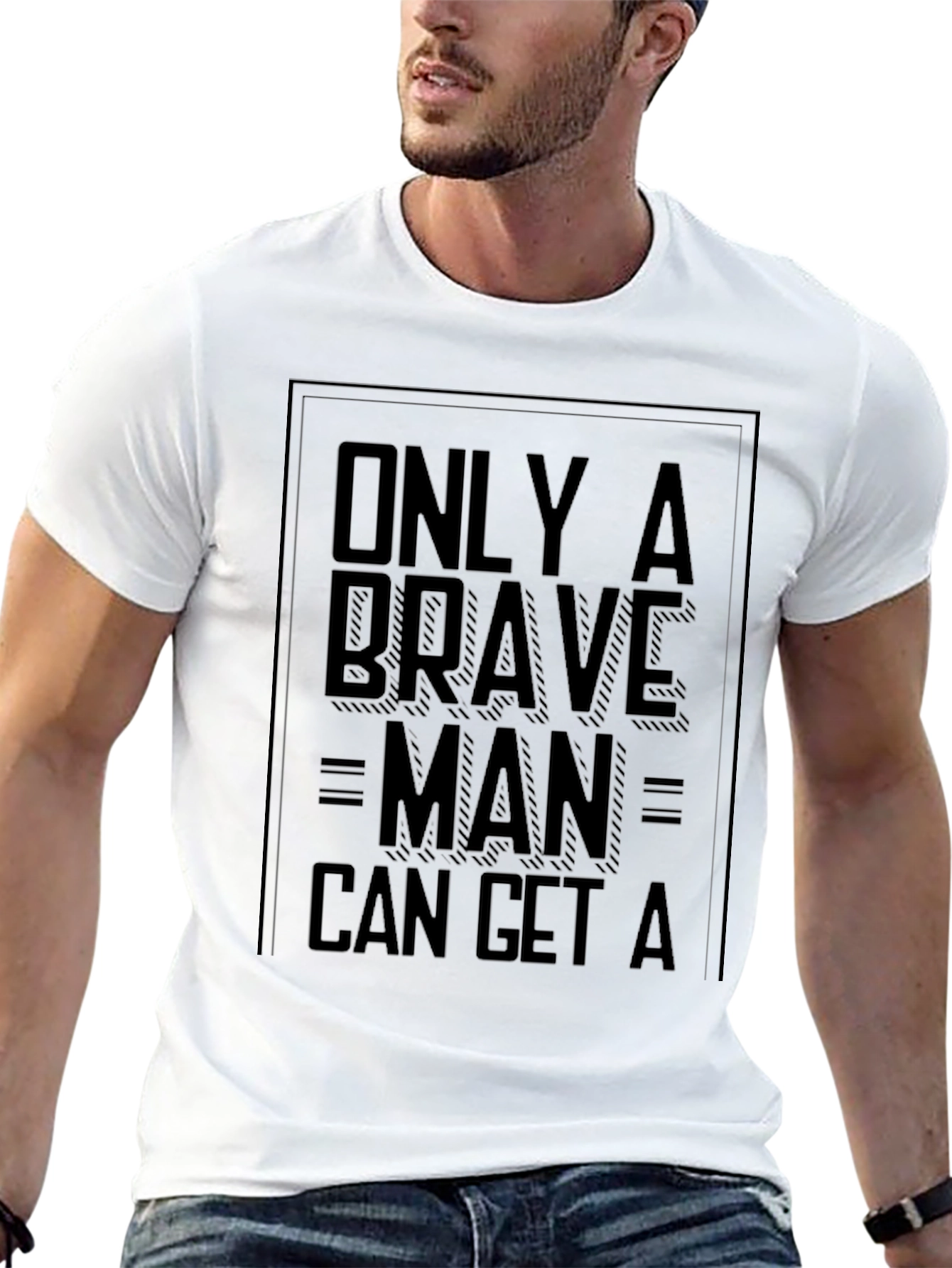 Brave Man Graphic Tee - Black Cotton Blend
