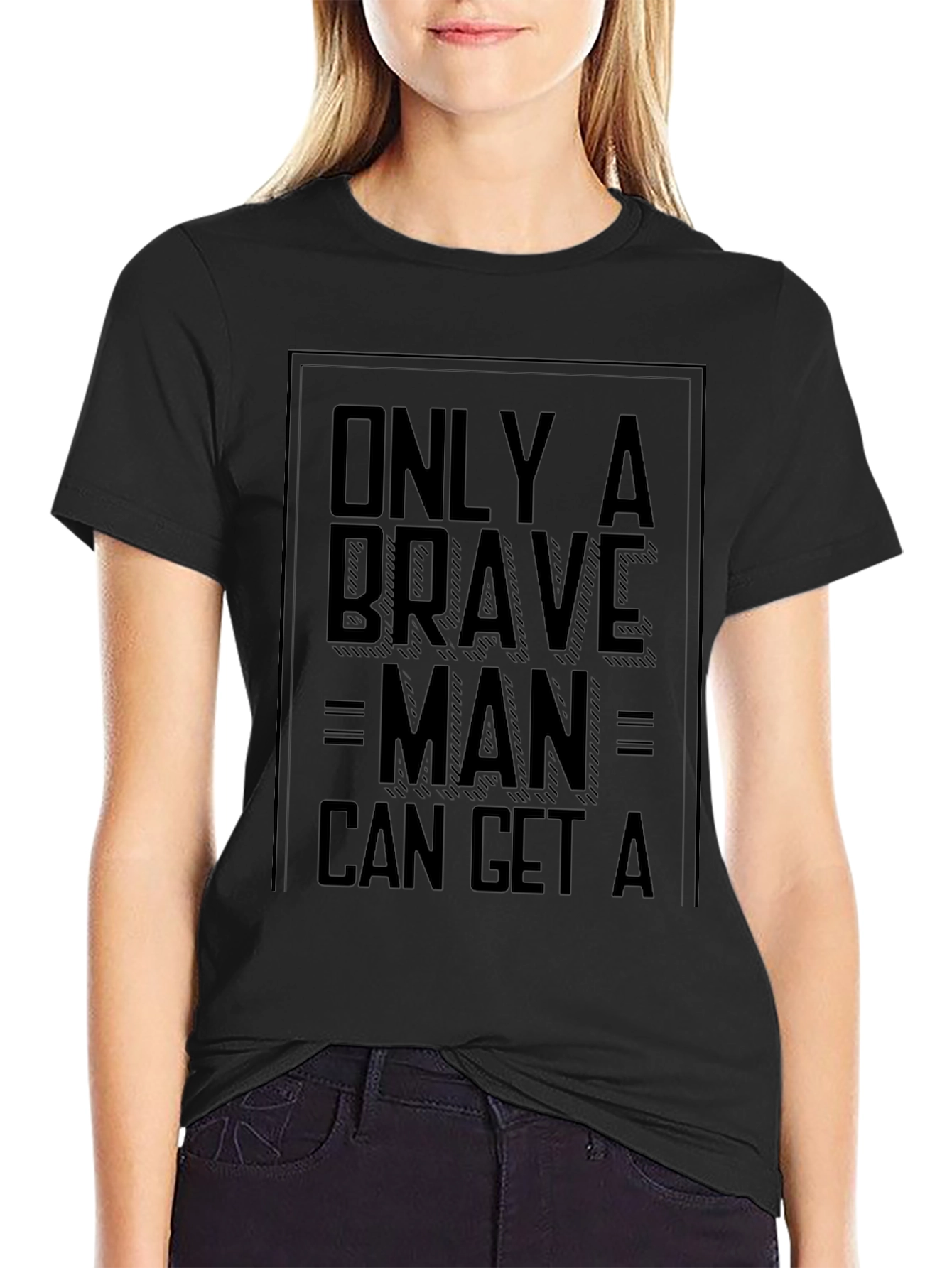 Brave Man Graphic Tee - Black Cotton Blend