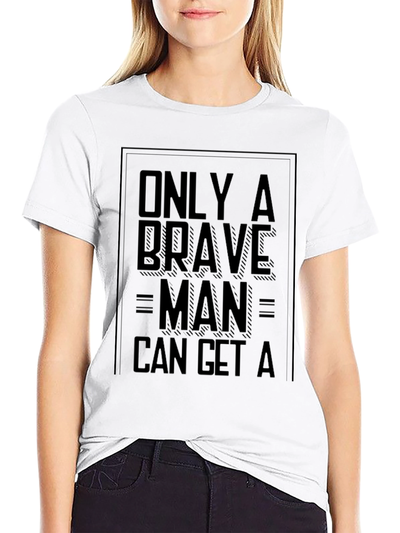 Brave Man Graphic Tee - Black Cotton Blend