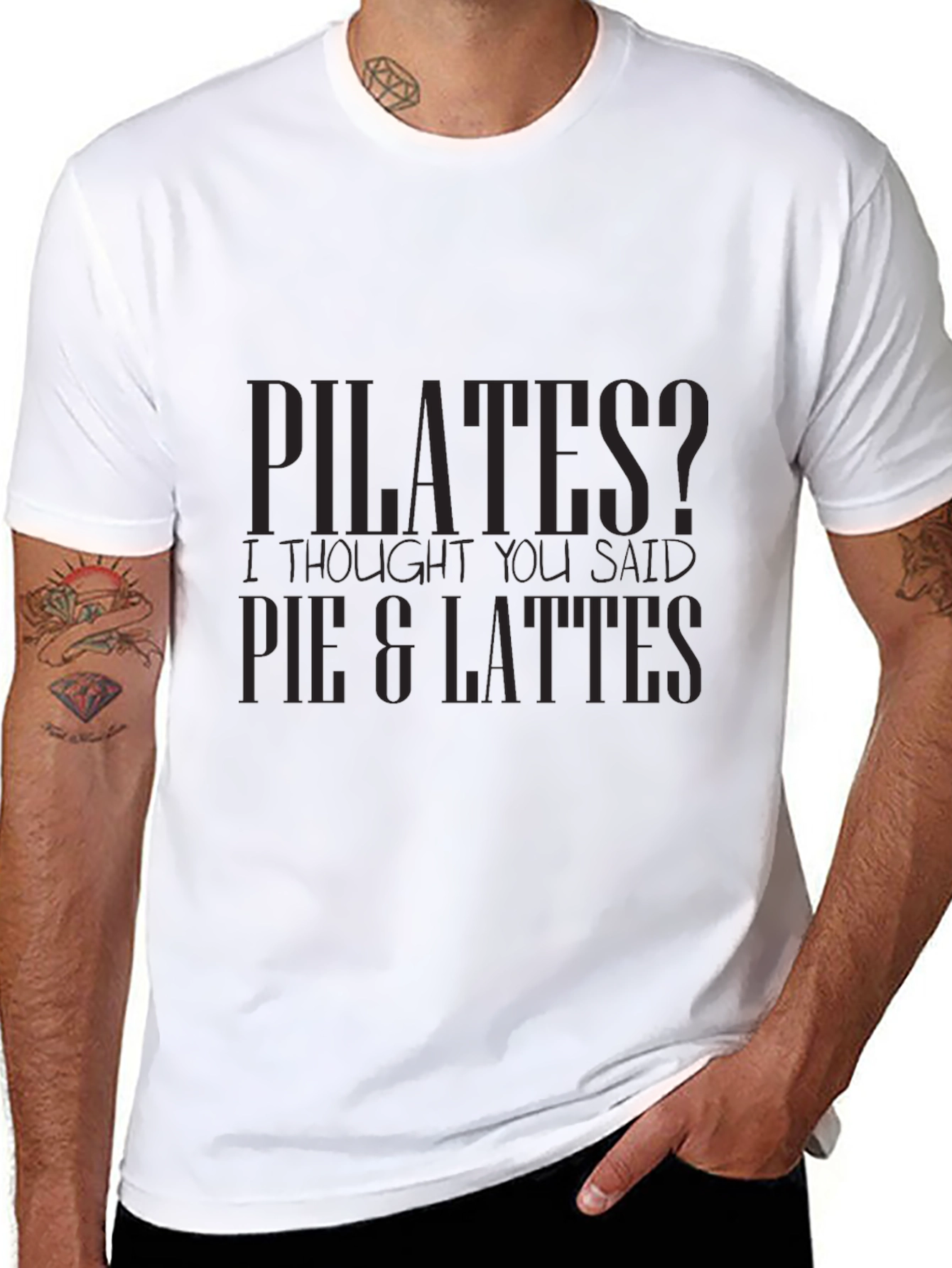 Pilates? Pie & Lattes T-Shirt Funny Workout Tee