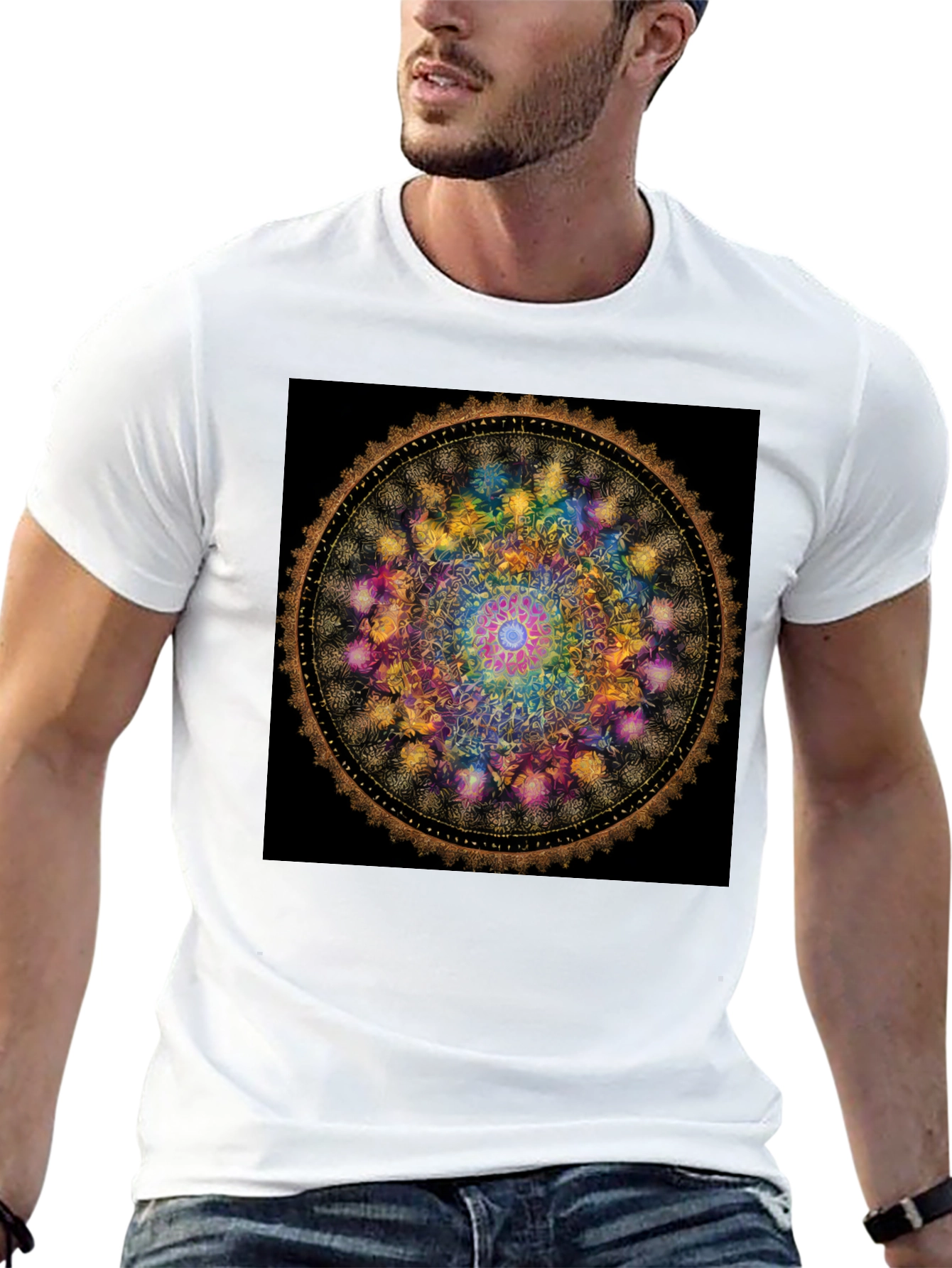 Mandala Art Graphic Black Tee