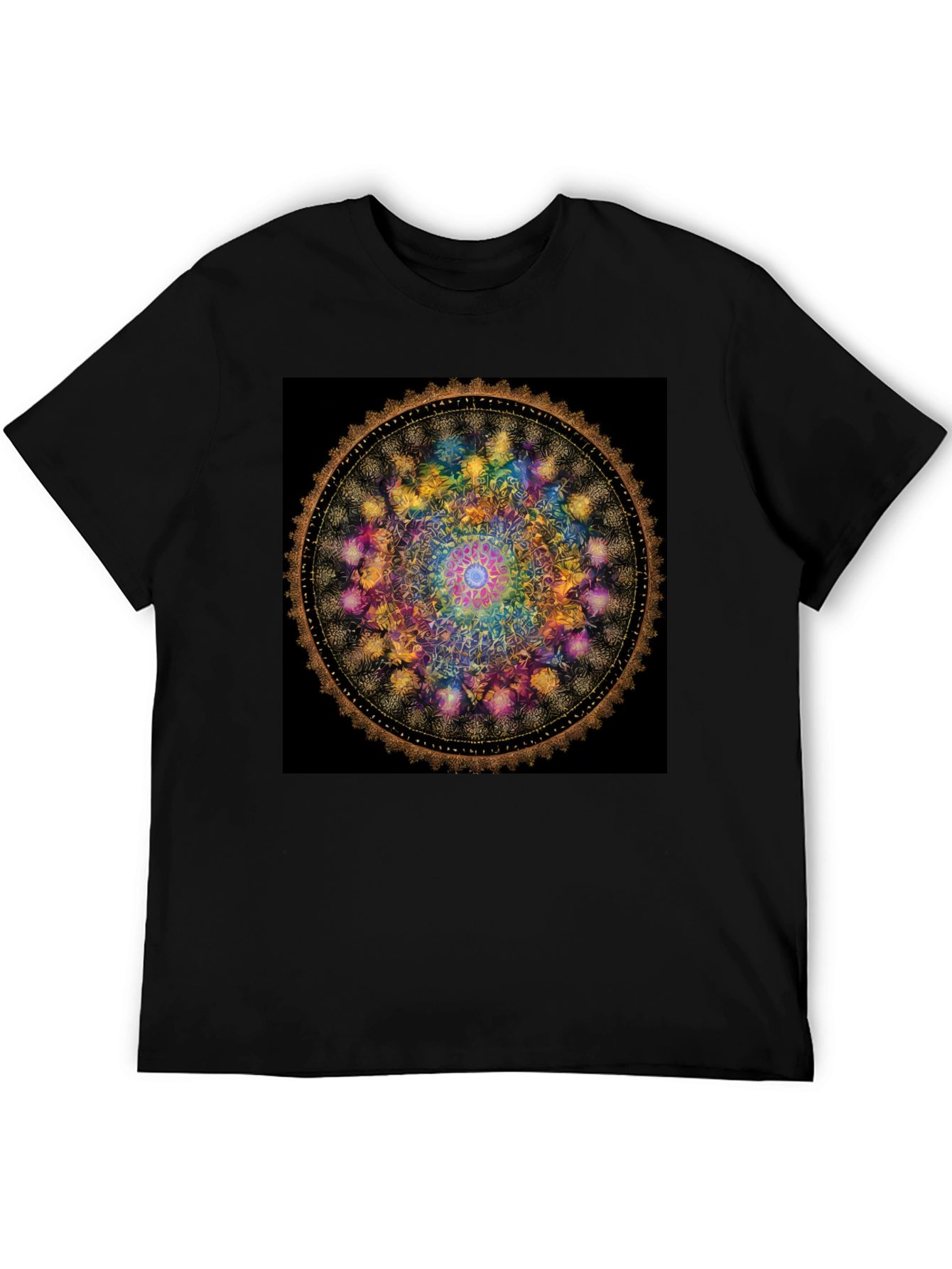 Mandala Art Graphic Black Tee