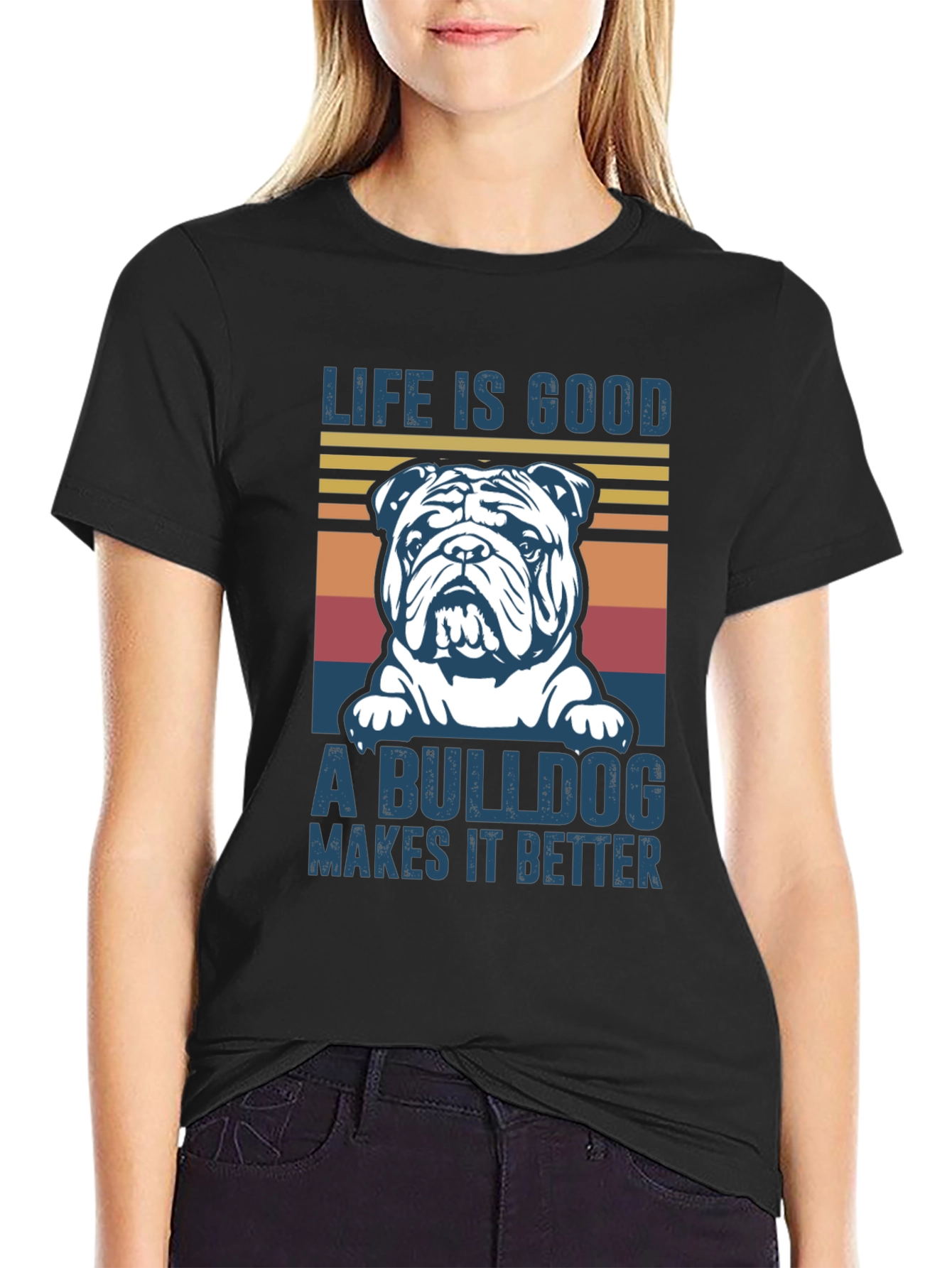 Life is Good Bulldog T-Shirt