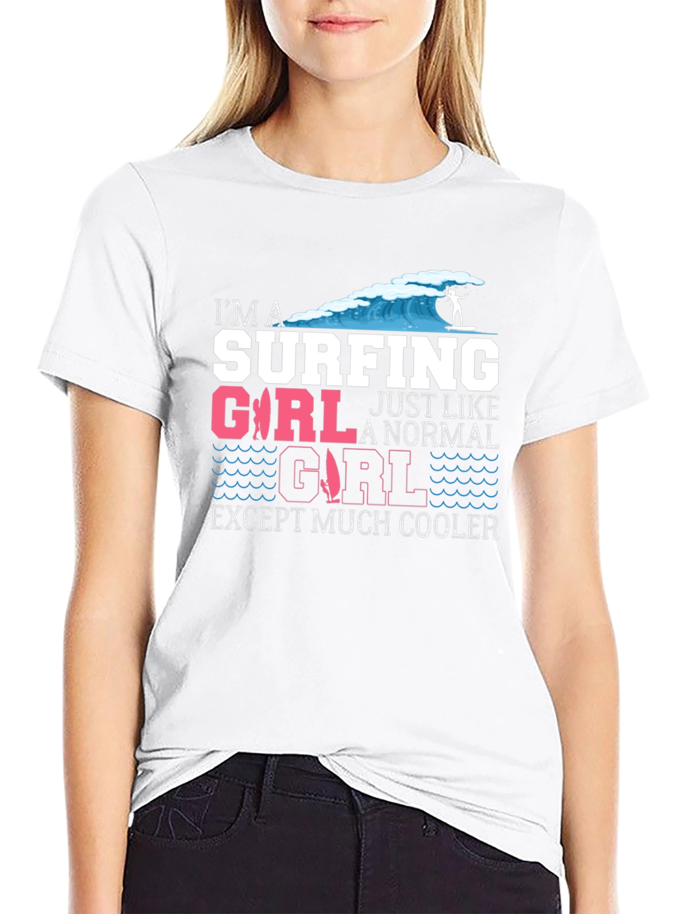 Surfing Girl Graphic Tee - Cool & Unique Design