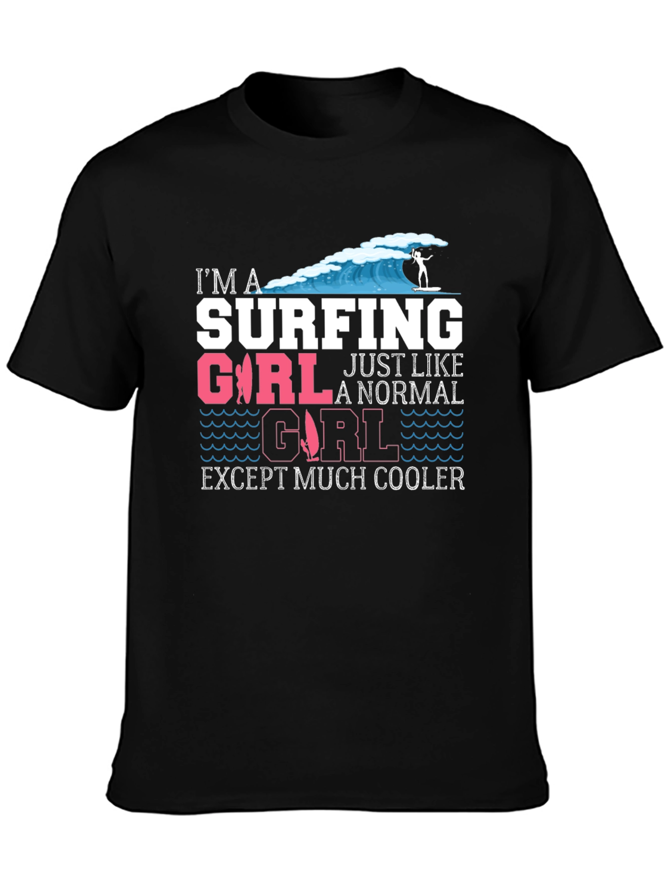 Surfing Girl Graphic Tee - Cool & Unique Design