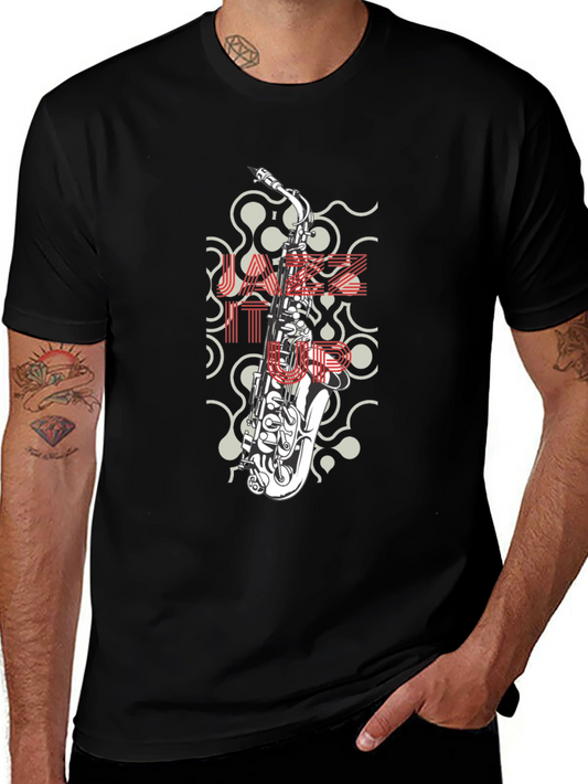 Jazzy Saxophone Graphic T-Shirt