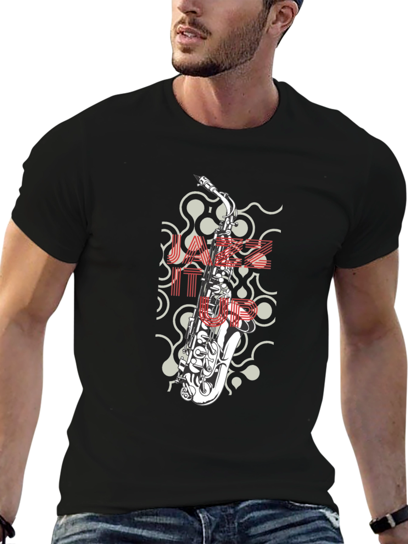 Jazzy Saxophone Graphic T-Shirt