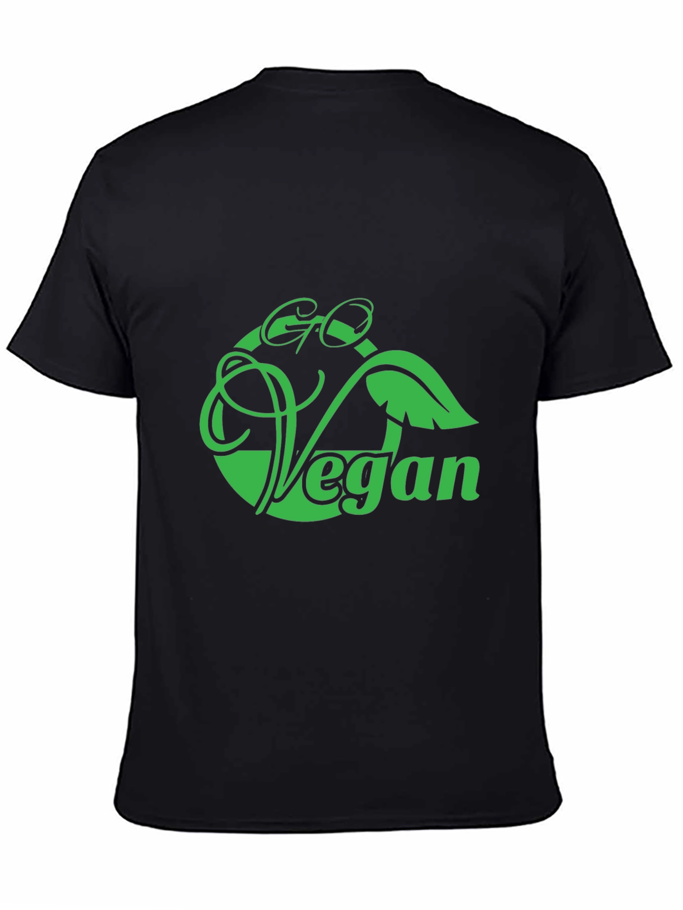 Go Vegan Graphic Tee - Black Cotton Blend T-Shirt