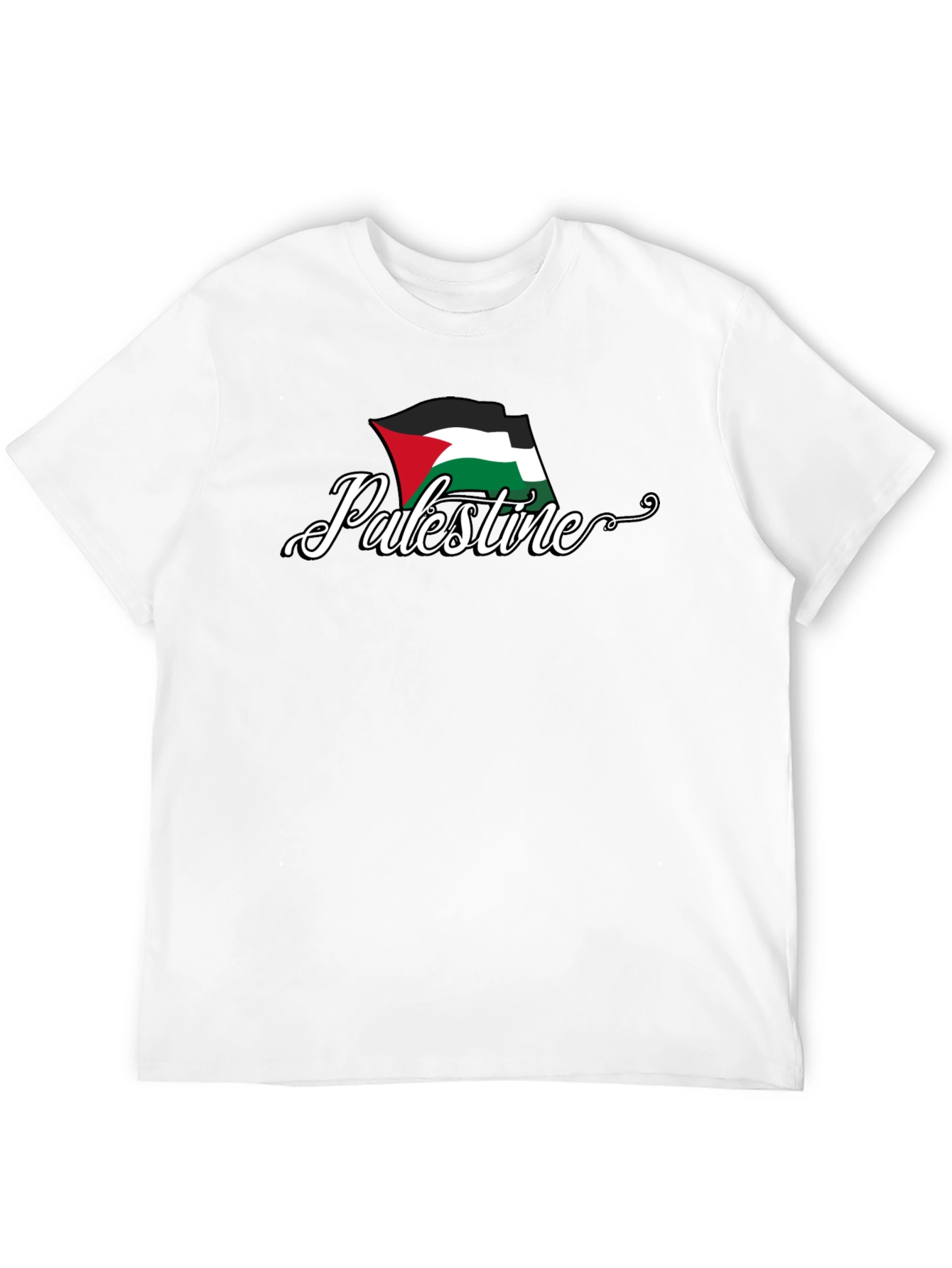 Palestine Flag Graphic T-Shirt - Black Cotton Tee