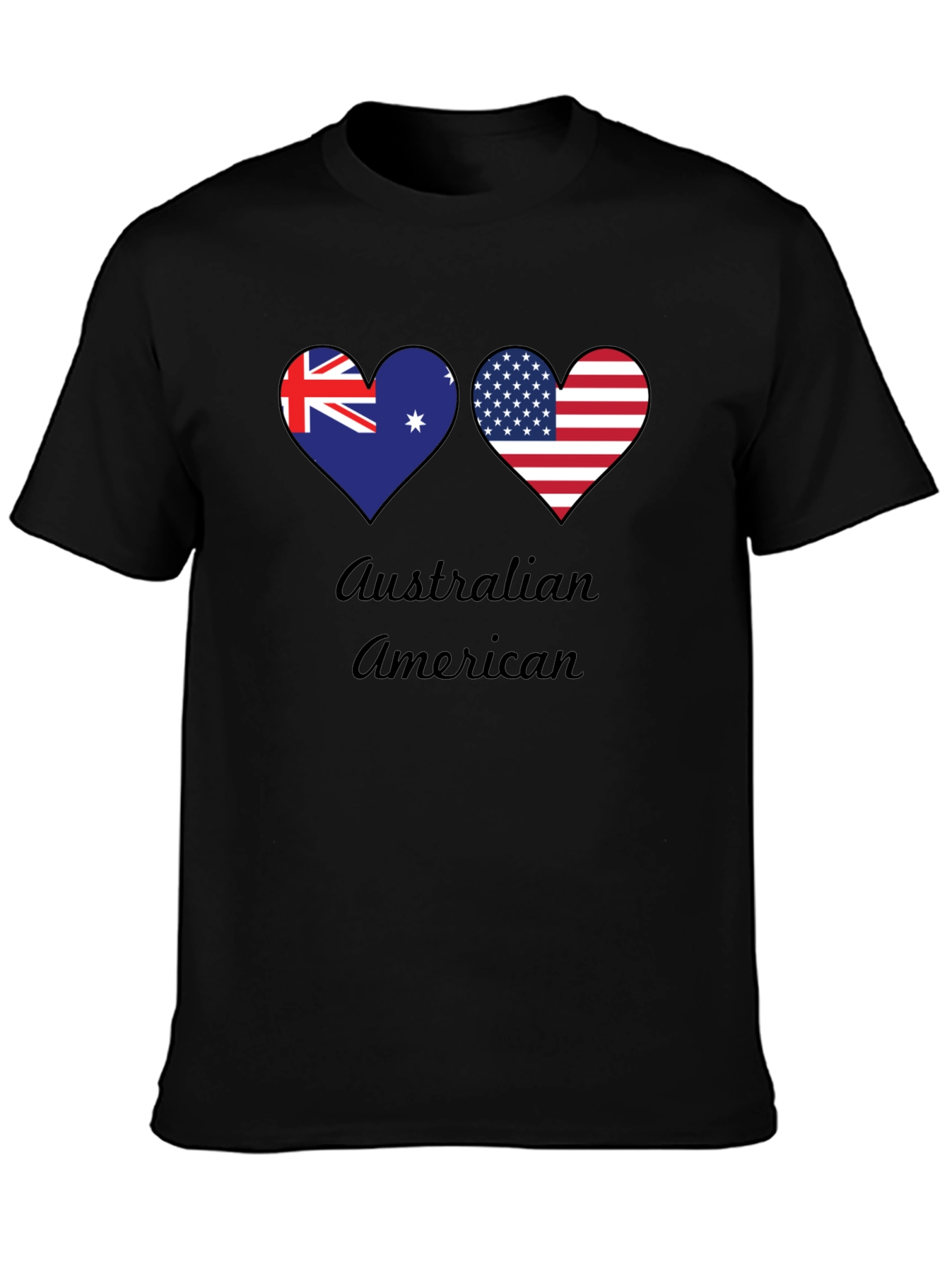 Australian American Flag Heart T-Shirt