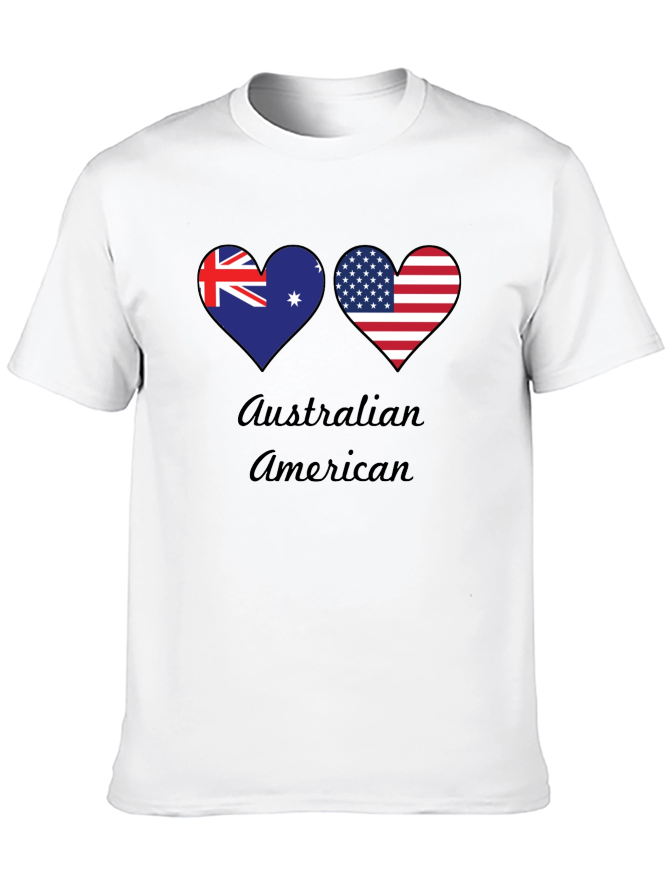 Australian American Flag Heart T-Shirt