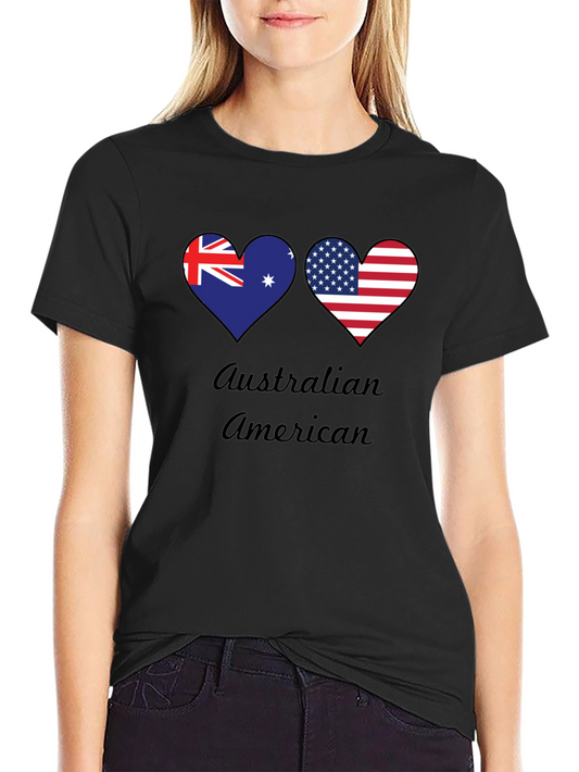 Australian American Flag Heart T-Shirt