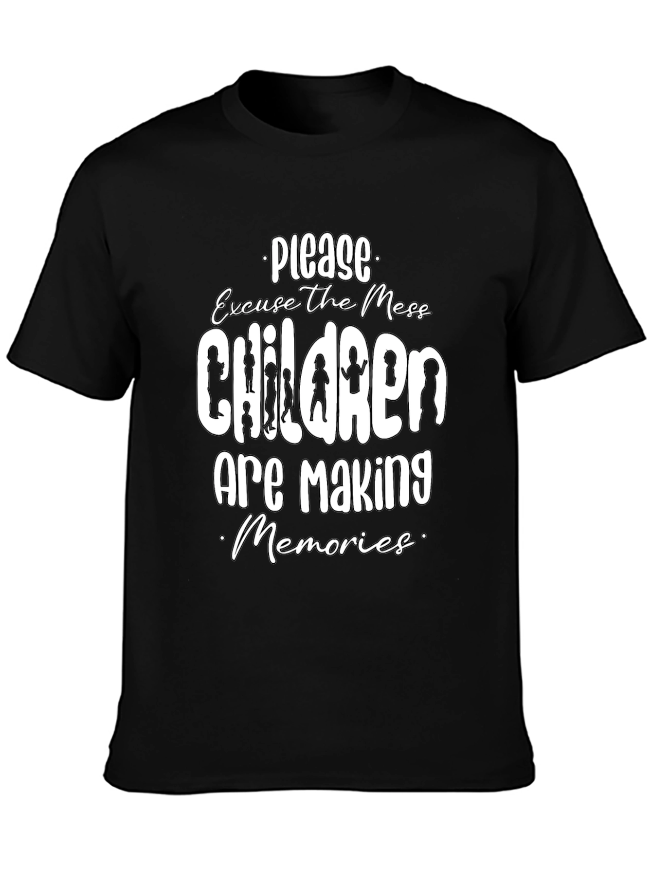 Please Excuse The Mess Black Graphic T-Shirt