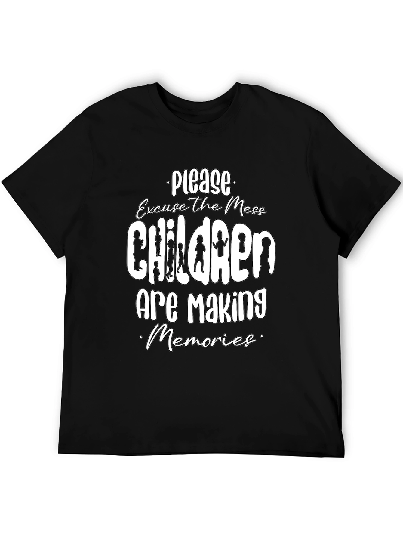 Please Excuse The Mess Black Graphic T-Shirt
