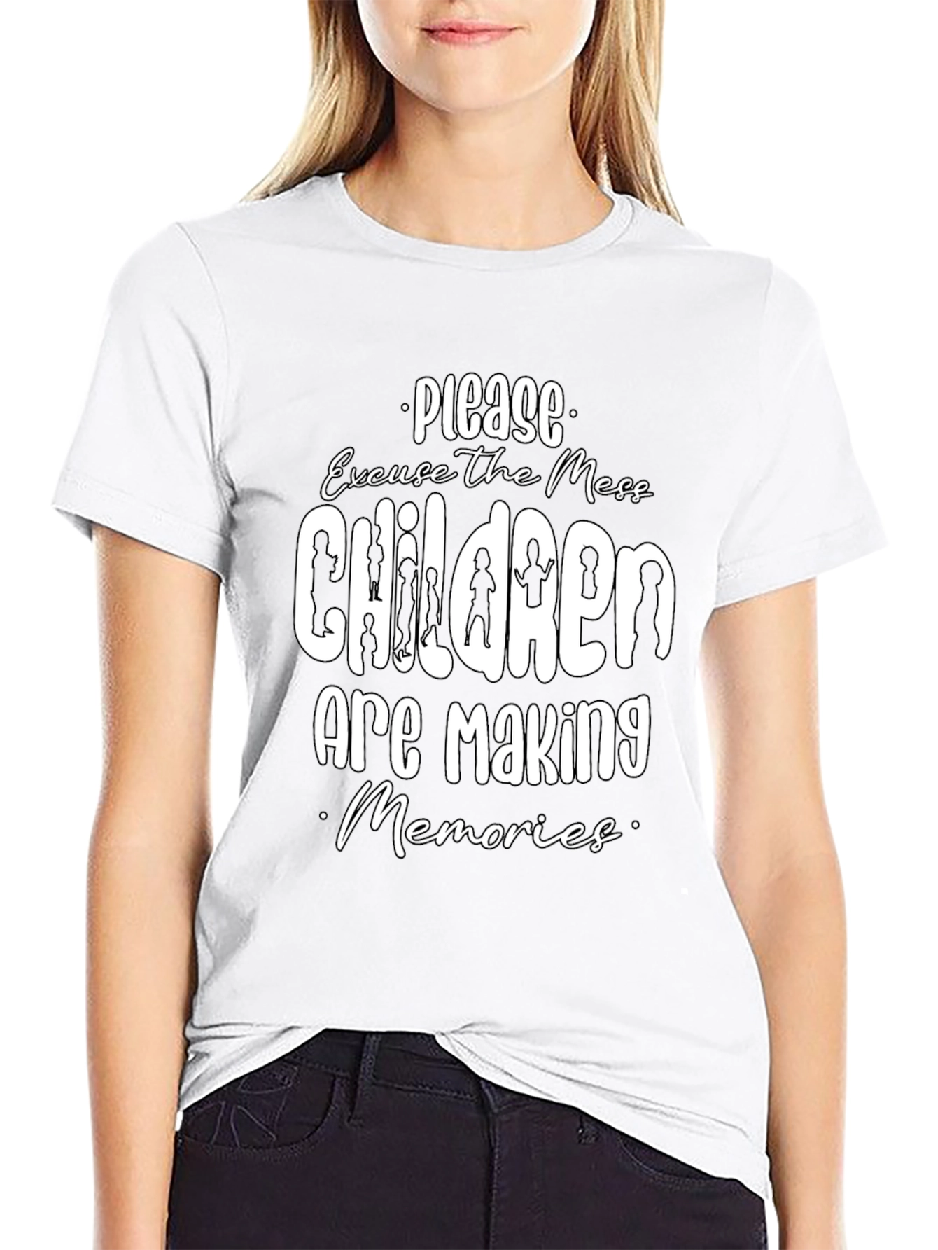 Please Excuse The Mess Black Graphic T-Shirt