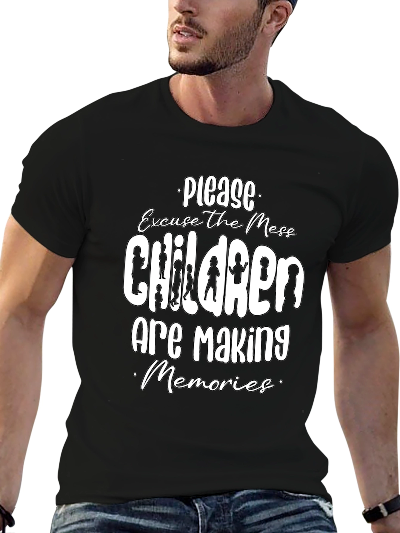 Please Excuse The Mess Black Graphic T-Shirt