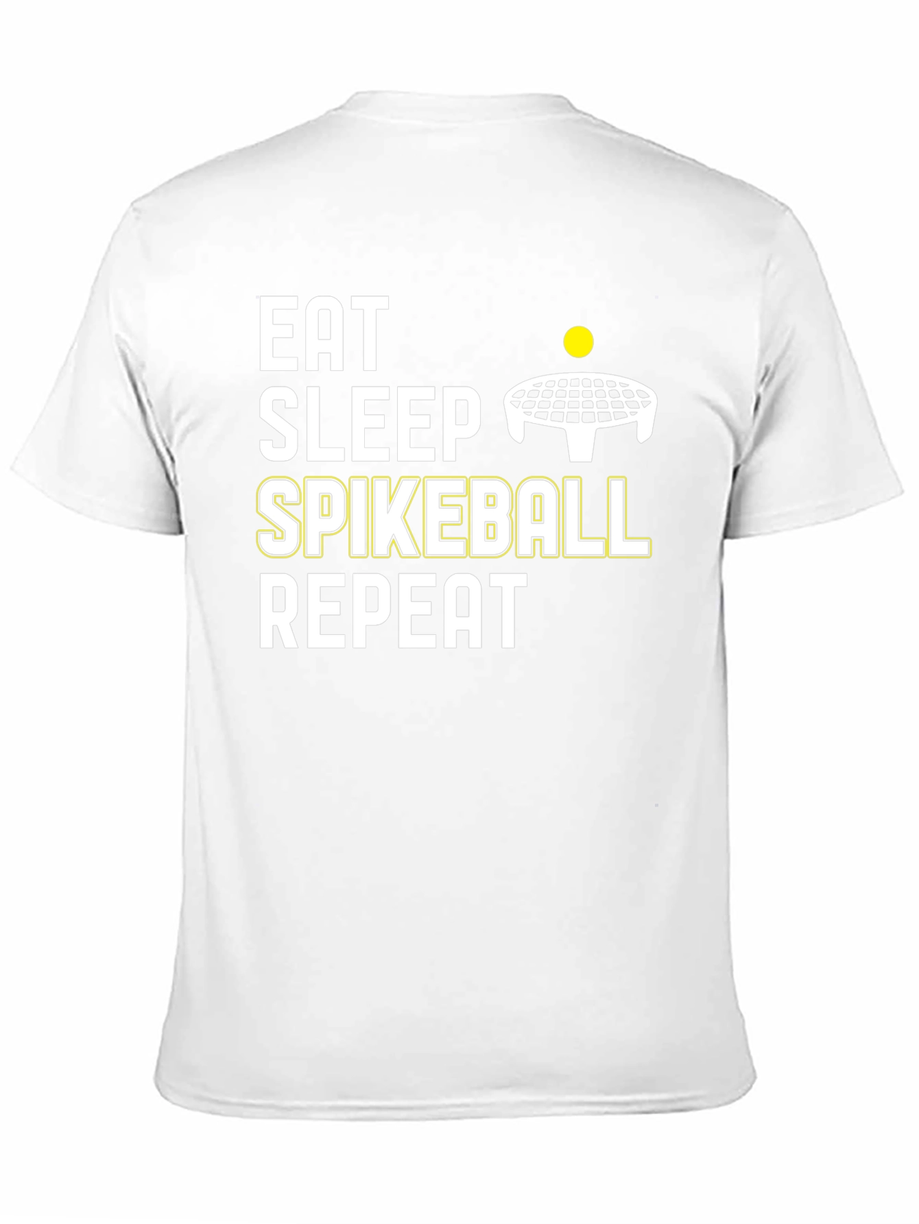Eat Sleep Spikeball Repeat - Black Cotton T-Shirt