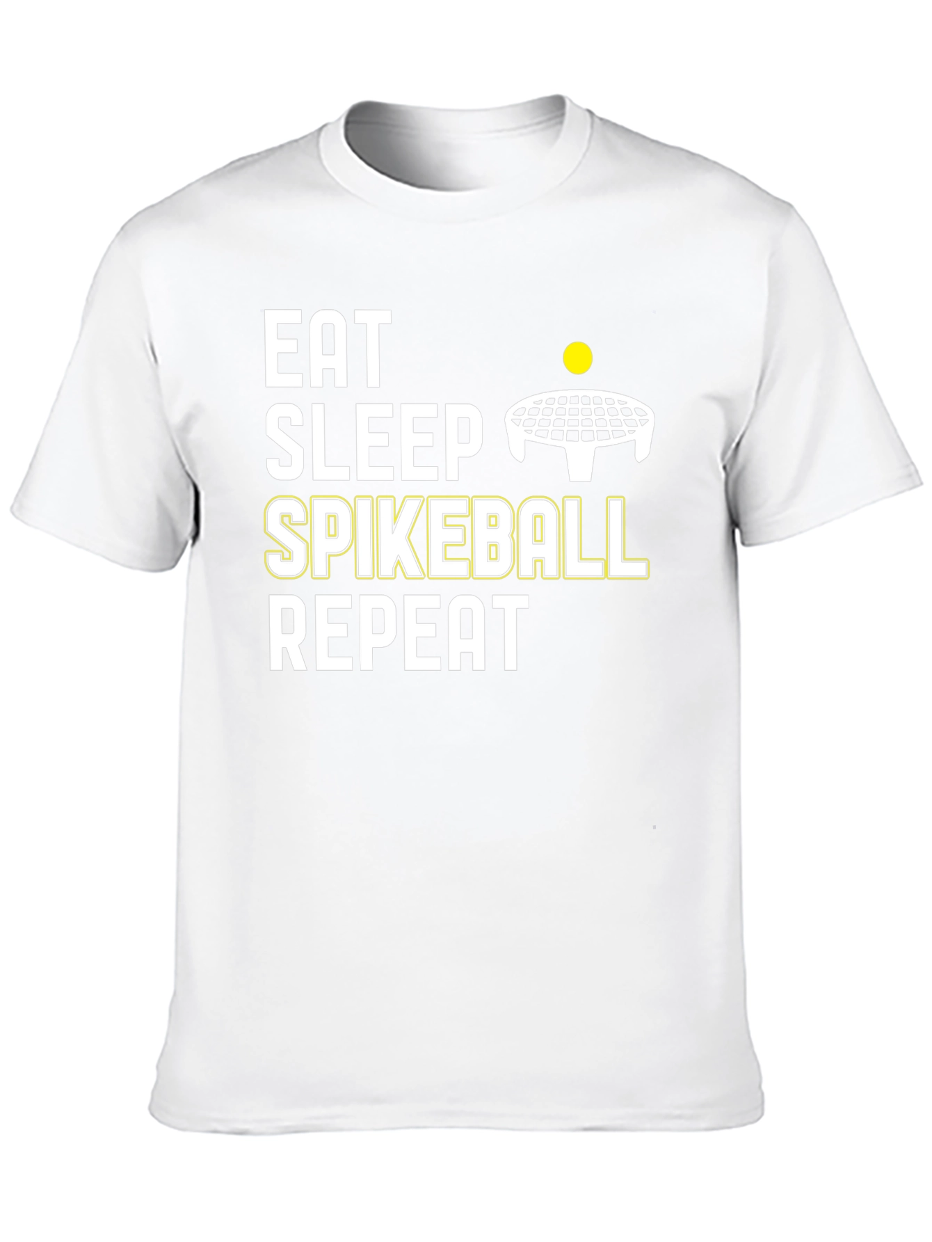 Eat Sleep Spikeball Repeat - Black Cotton T-Shirt