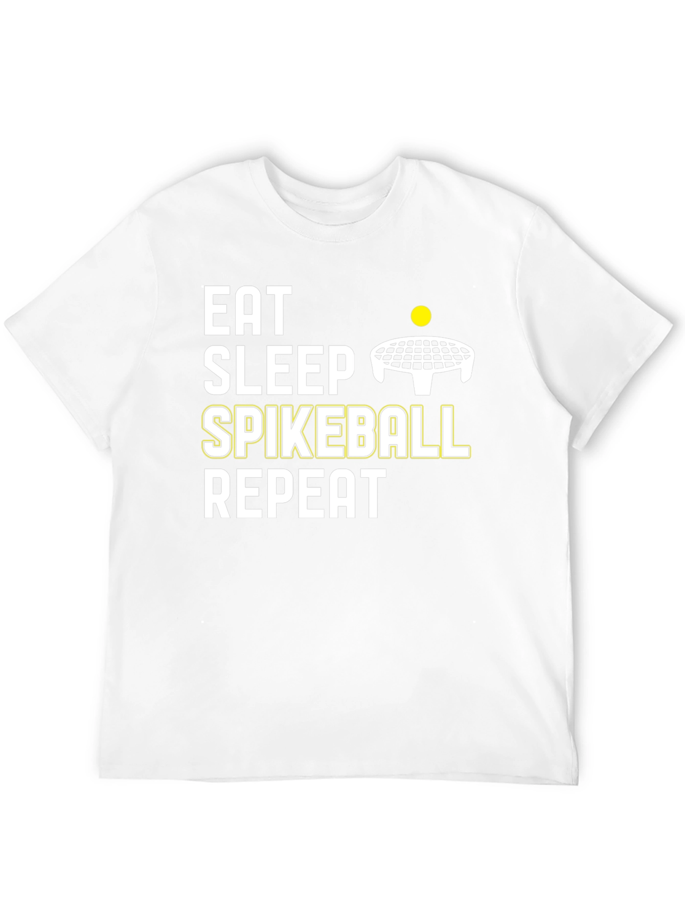 Eat Sleep Spikeball Repeat - Black Cotton T-Shirt