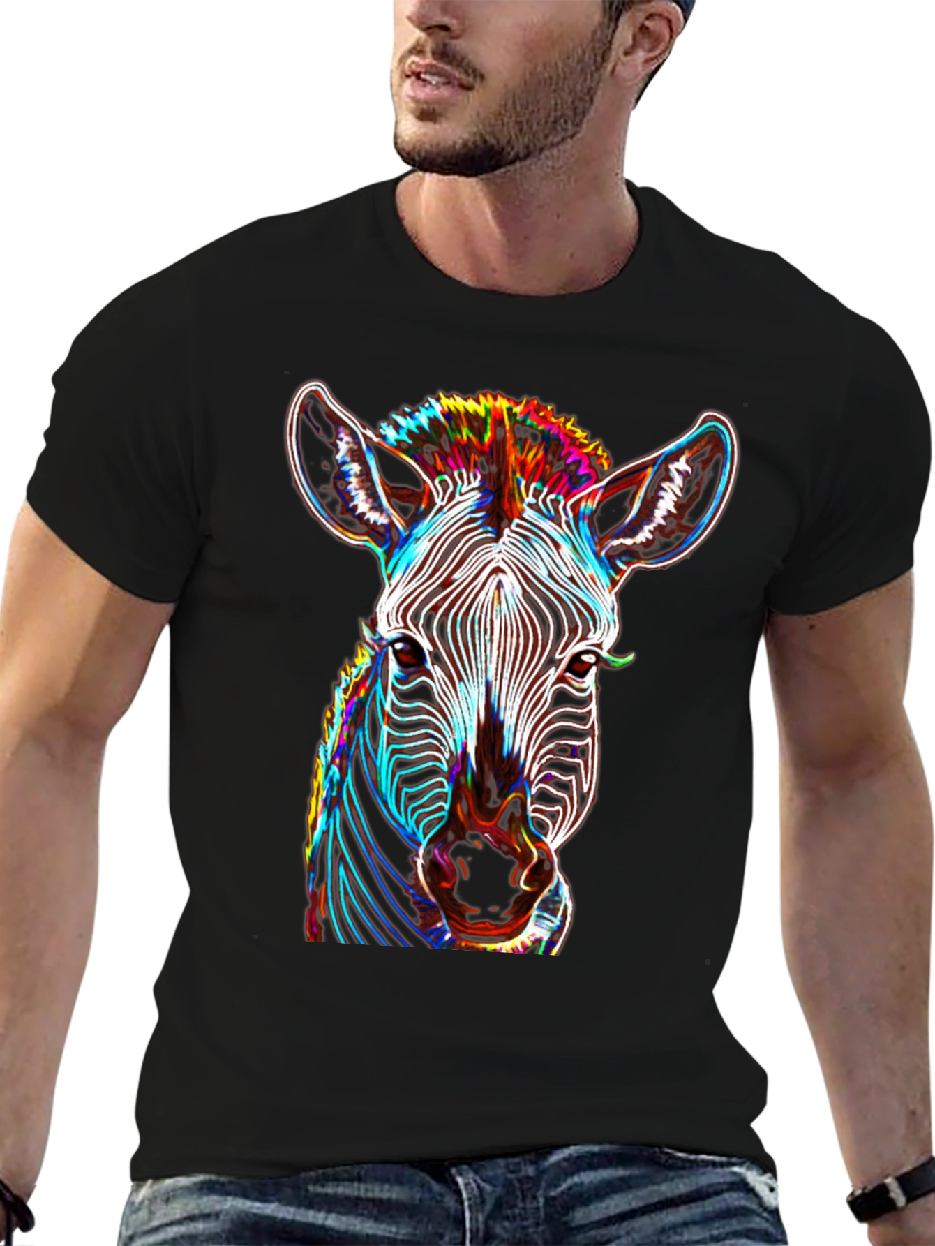 Zebra Graphic Tee - Bold Neon Animal Print