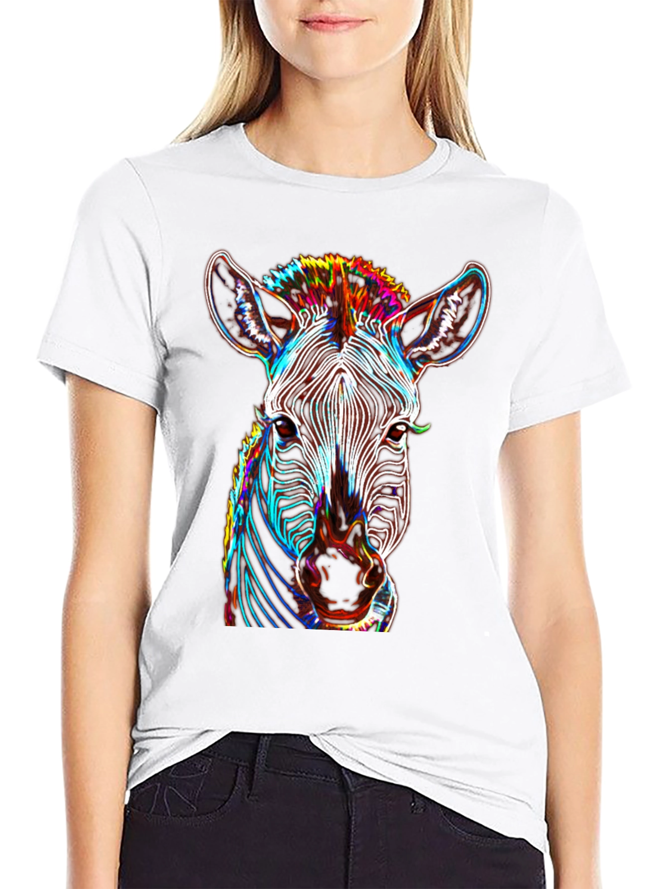Zebra Graphic Tee - Bold Neon Animal Print