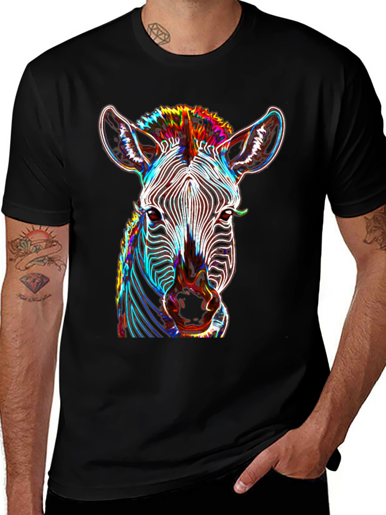 Zebra Graphic Tee - Bold Neon Animal Print