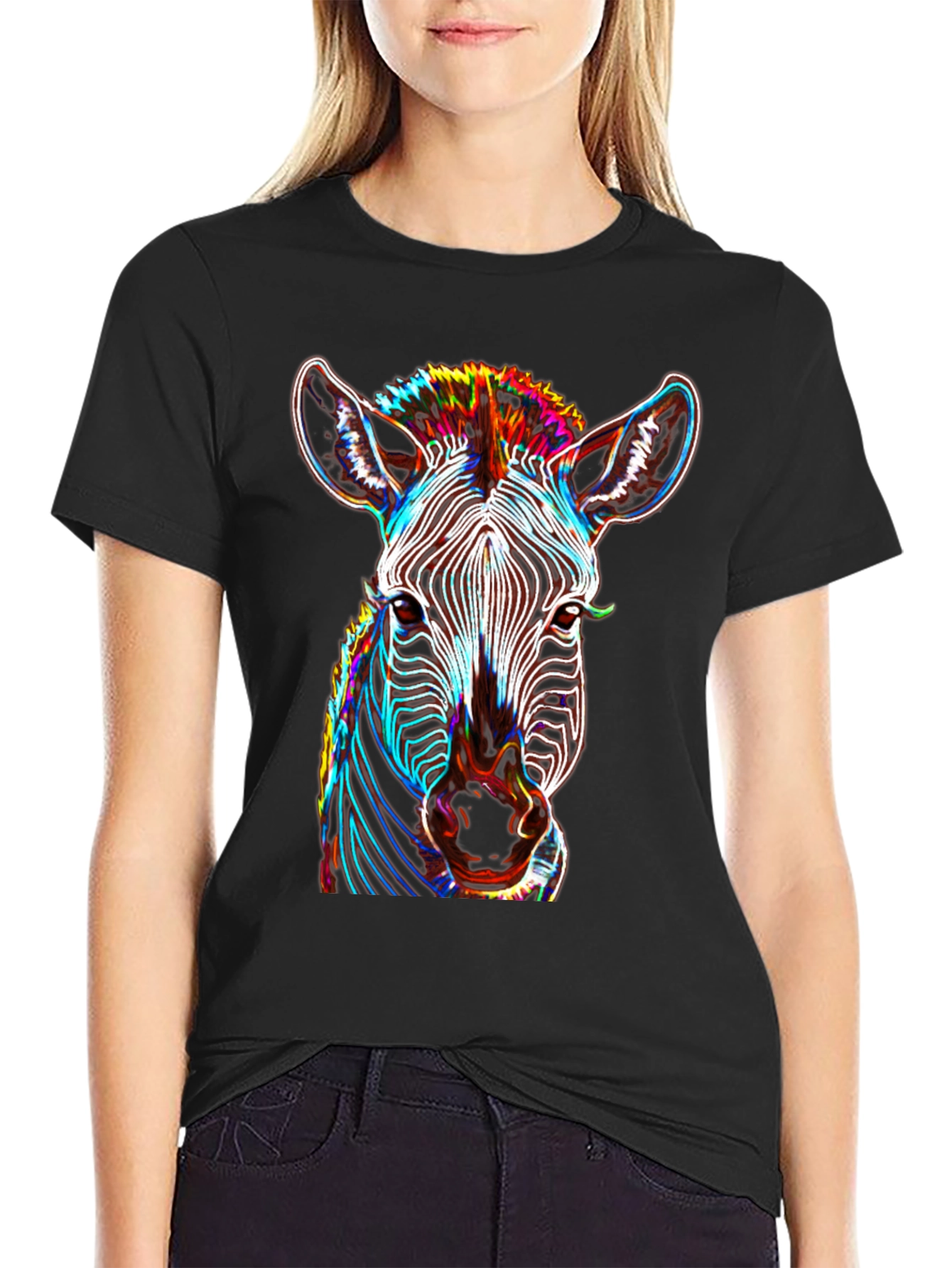 Zebra Graphic Tee - Bold Neon Animal Print
