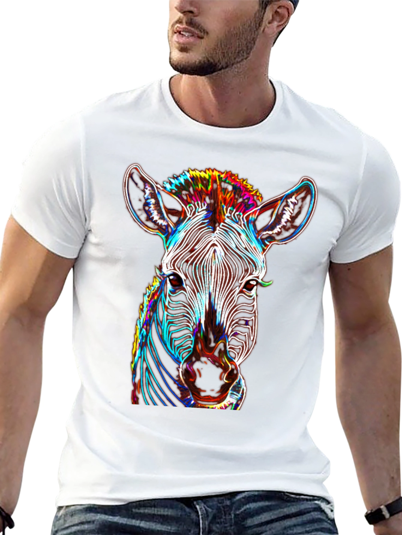 Zebra Graphic Tee - Bold Neon Animal Print