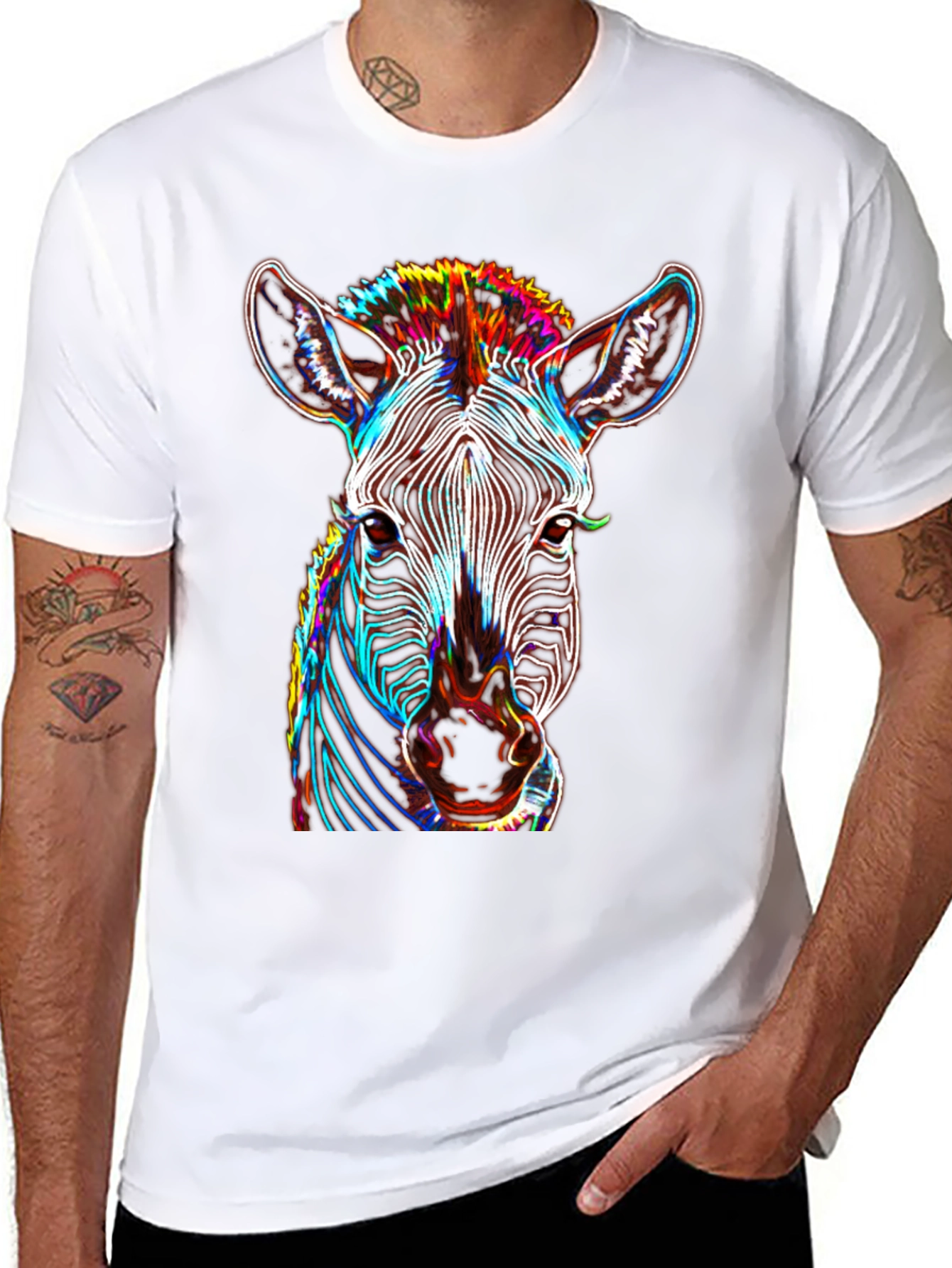 Zebra Graphic Tee - Bold Neon Animal Print