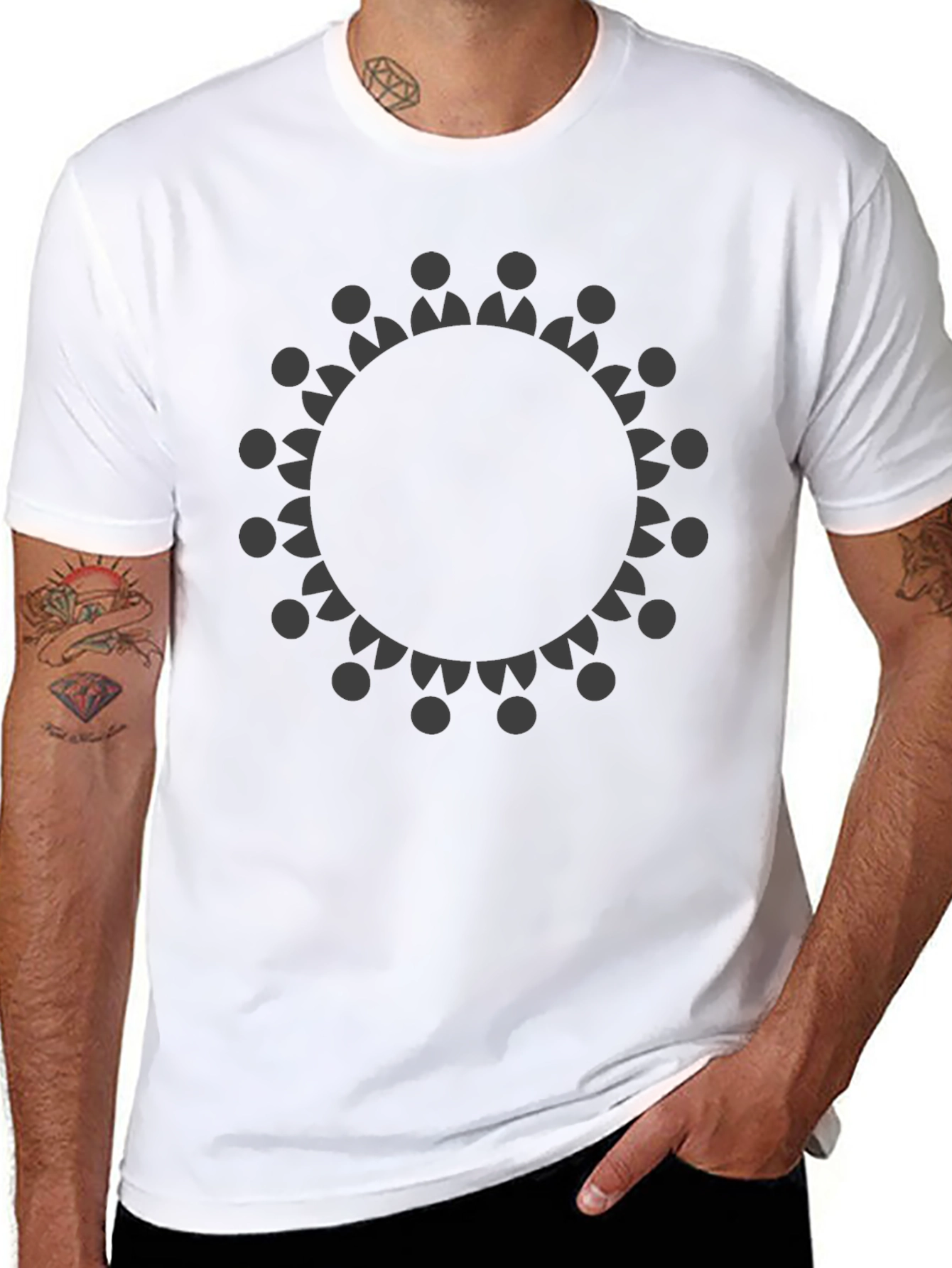 Community Circle Graphic Tee - Black Cotton T-Shirt