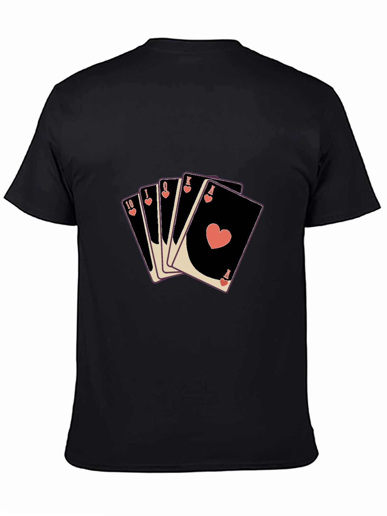 Playing Card T-Shirt: Heart Flush Design