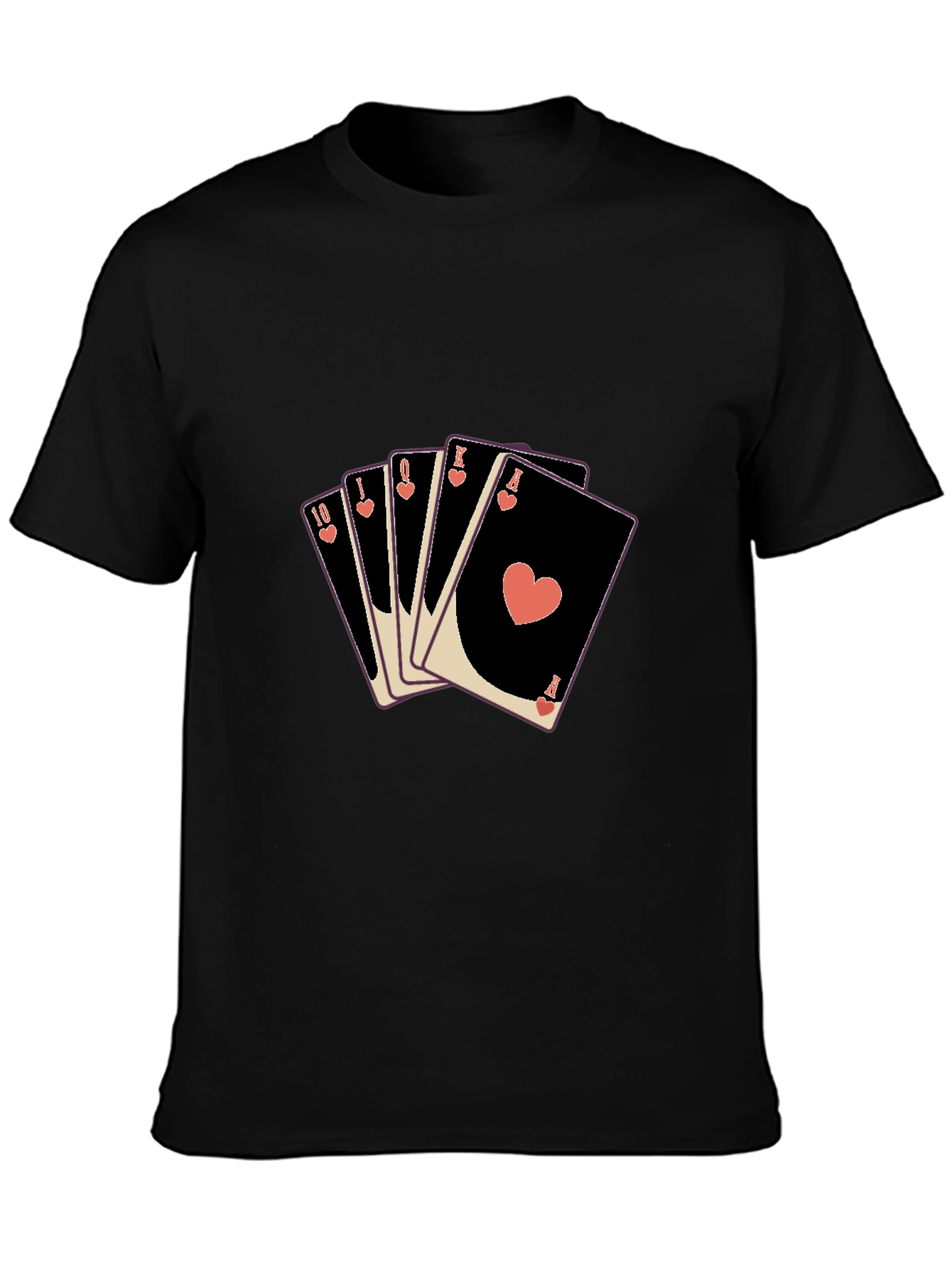 Playing Card T-Shirt: Heart Flush Design