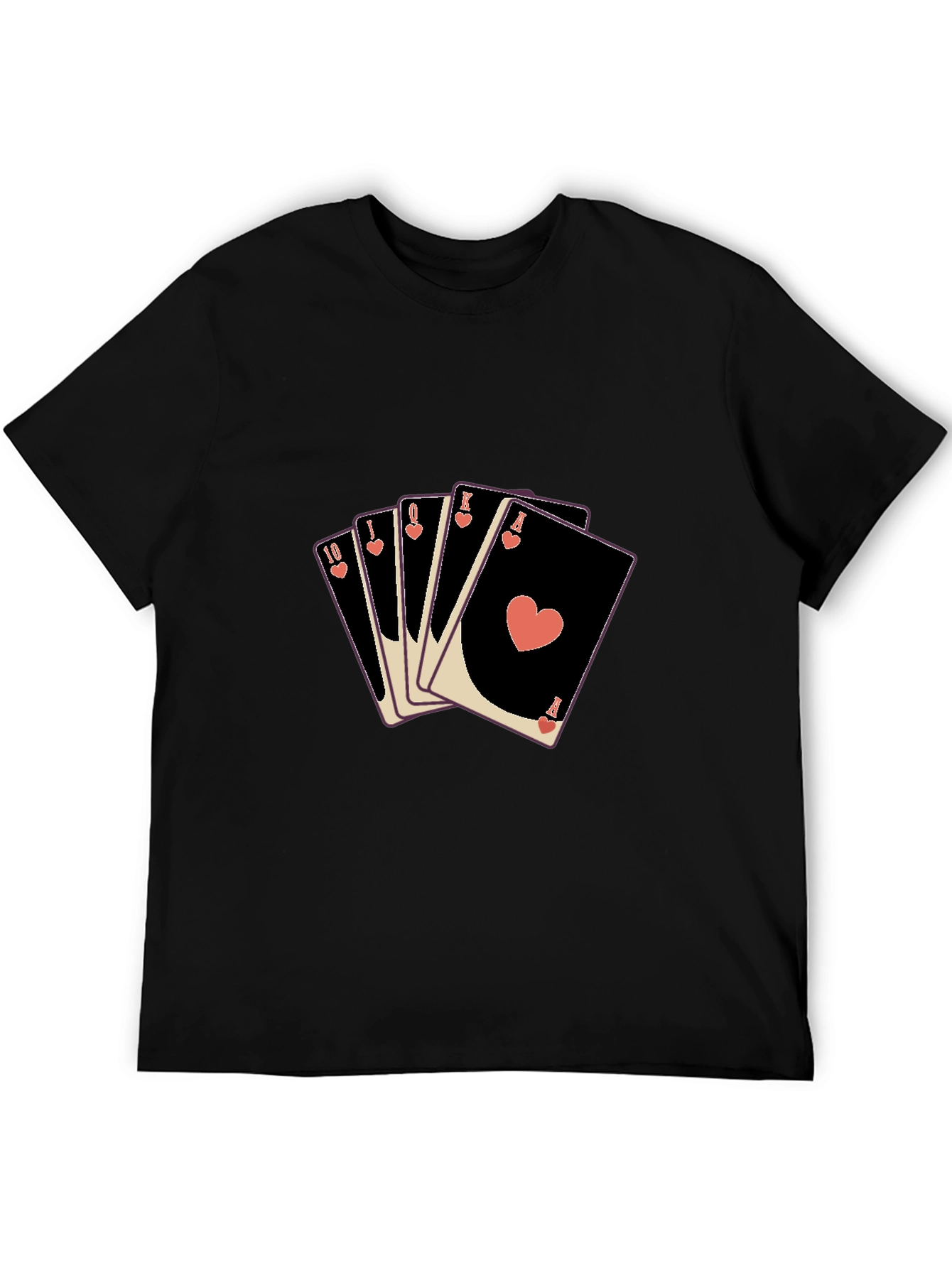 Playing Card T-Shirt: Heart Flush Design