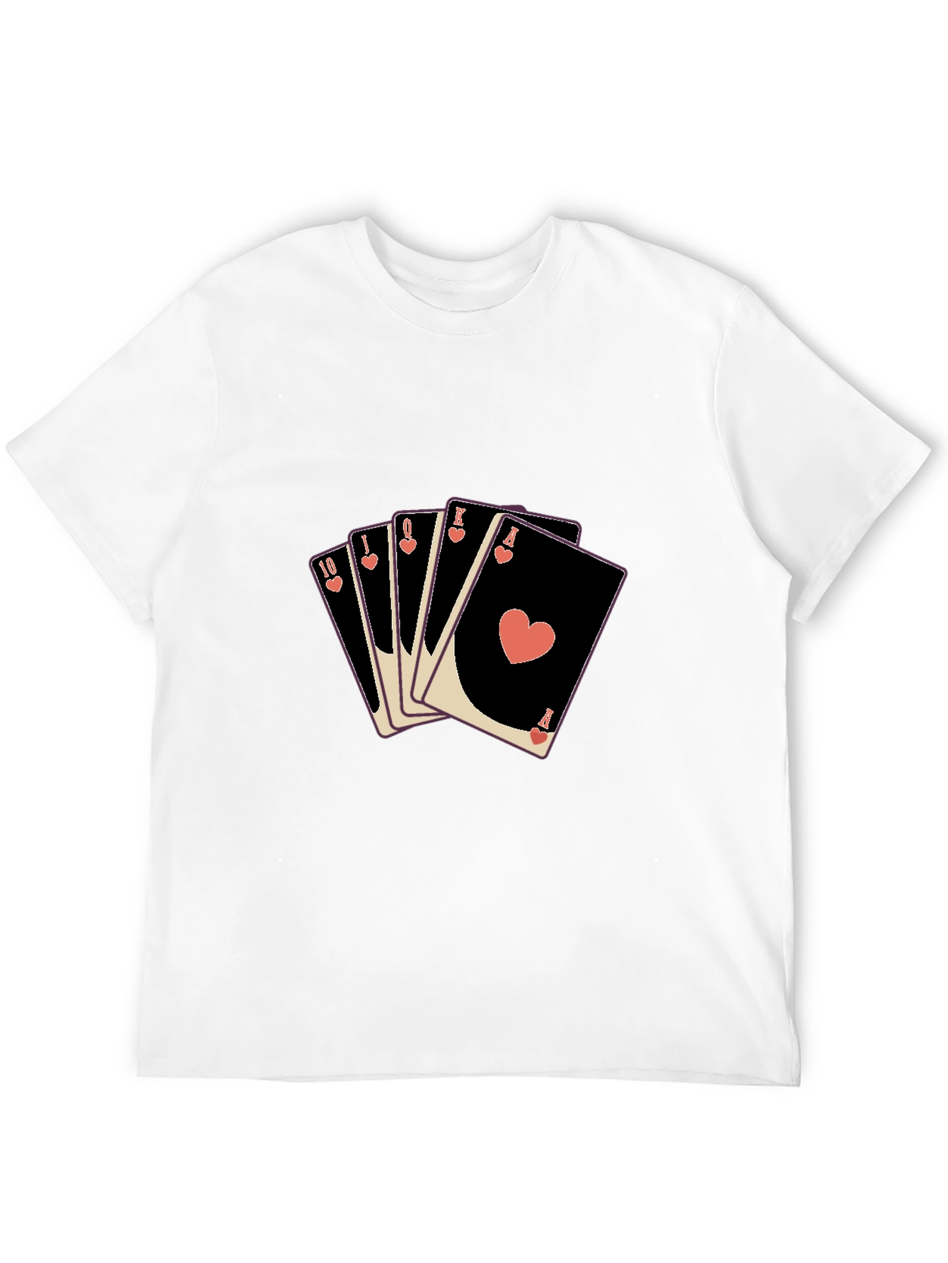 Playing Card T-Shirt: Heart Flush Design