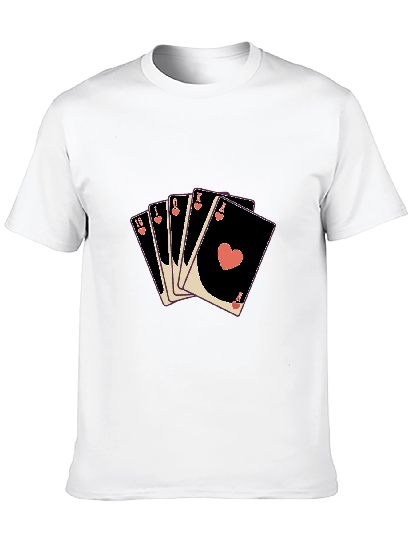 Playing Card T-Shirt: Heart Flush Design